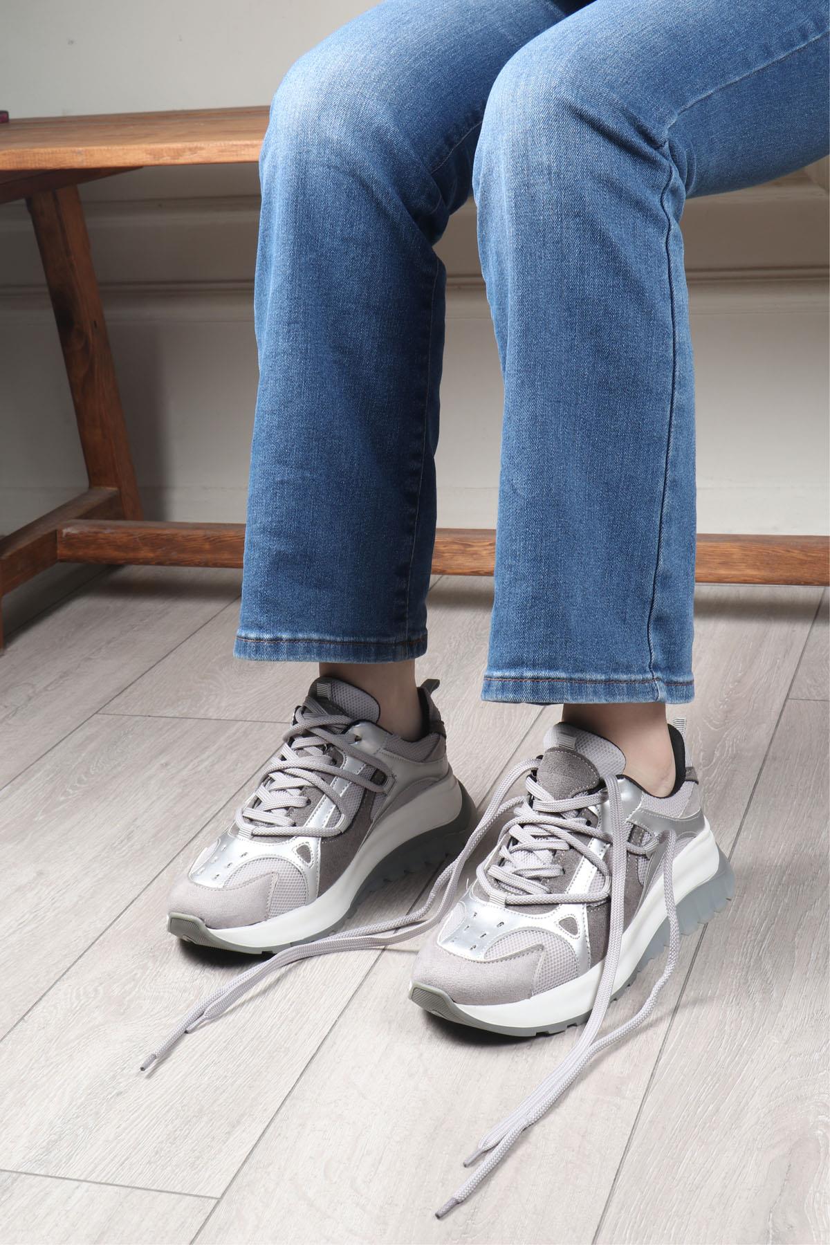 MY BELLA KÇL SP131 Kadın Spor Ayakkabı Gri