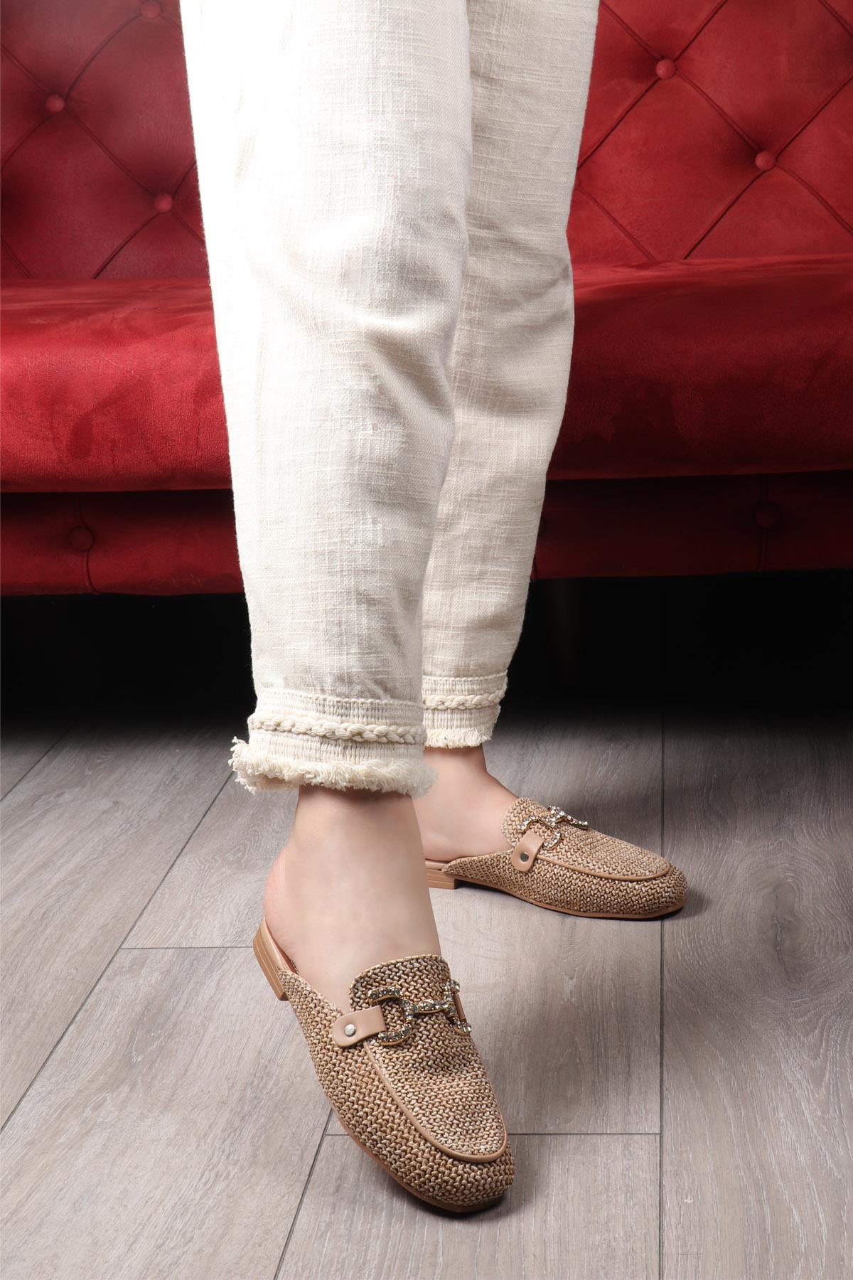 My Bella RSS-900 Kapalı Hasır Kadın Terlik Vizon