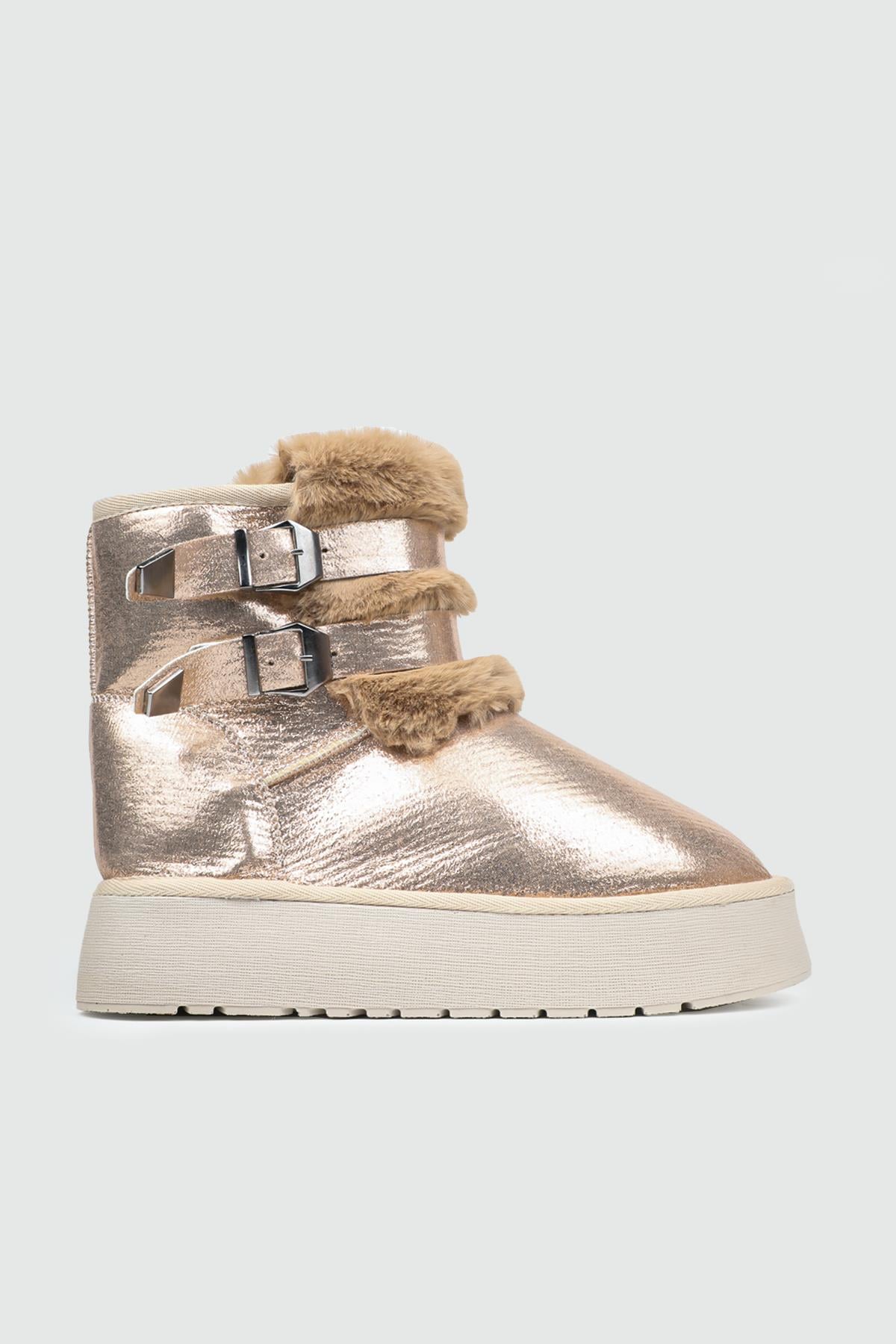 My Bella S-25220 25K Kalın Taban UGG Kadın Bot Bronz Sultan