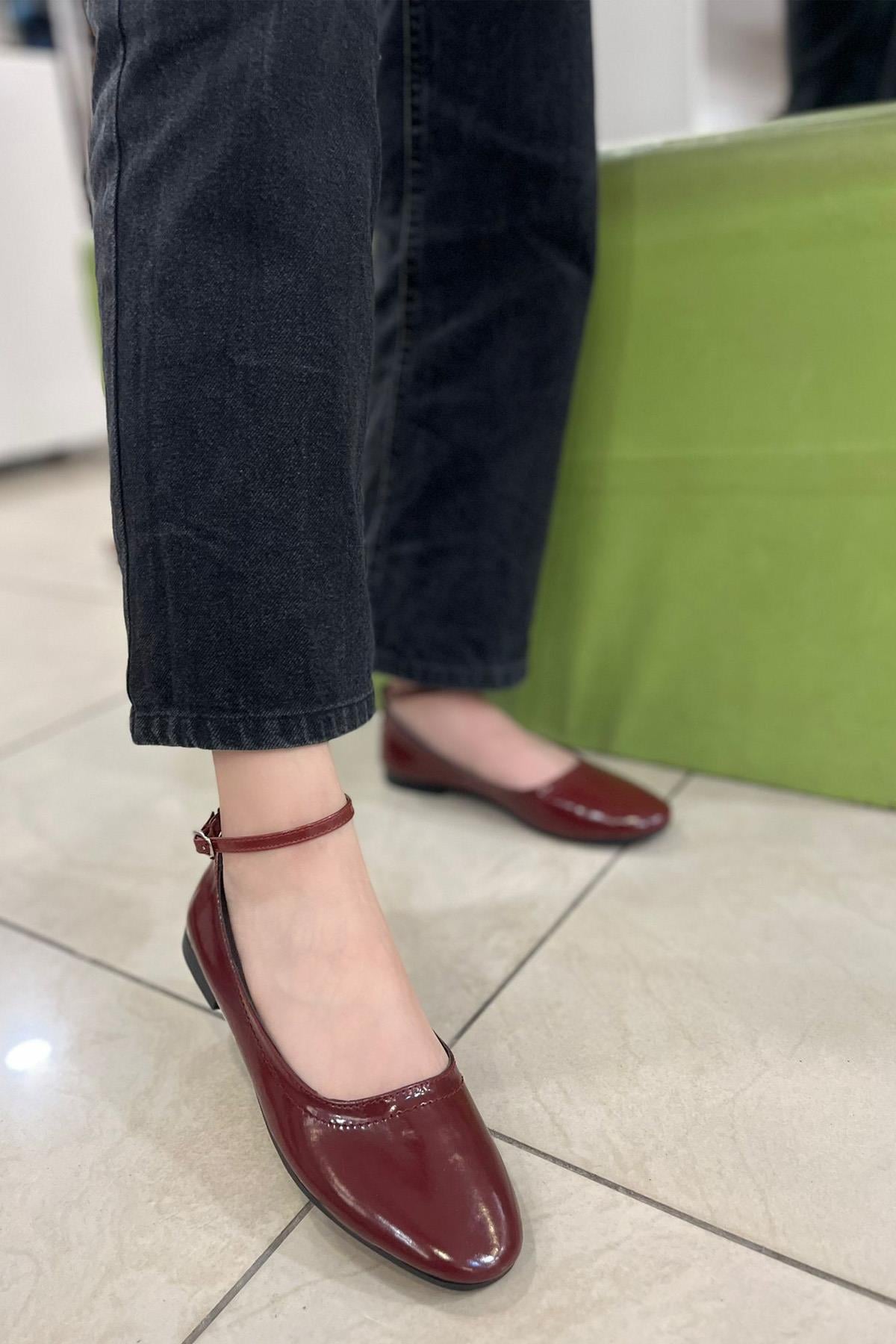 My Bella SDY-502 BTB Kadın Ayakkabı Bordo Rugan