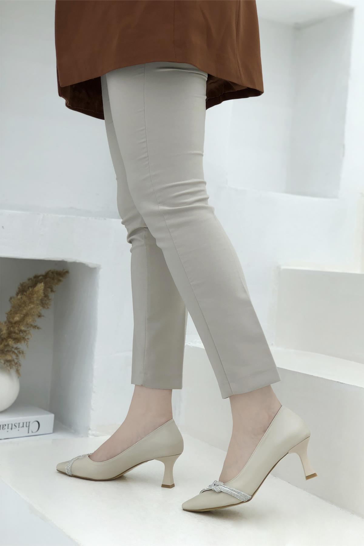 My Bella TH-1012 Taşlı Kadın Stiletto Ten