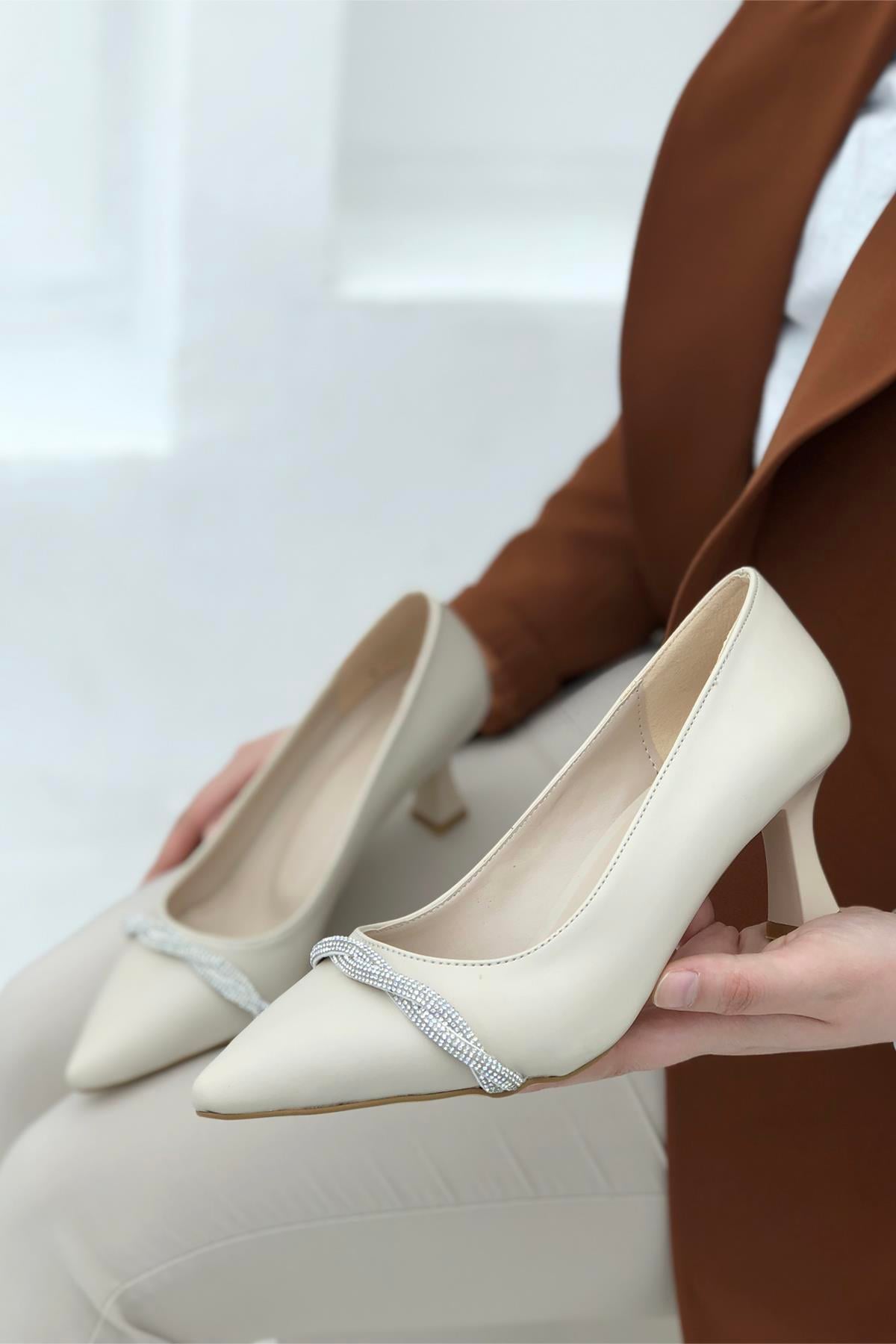 My Bella TH-1013 Taşlı Kadın Stiletto Ten