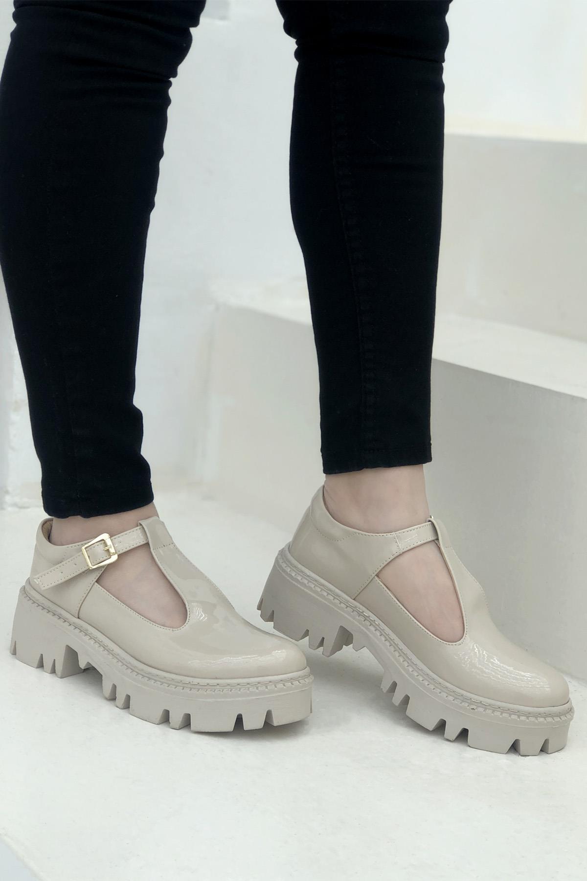 My Bella TU-1003 Maskülen Kadın Ayakkabı Bej Rugan