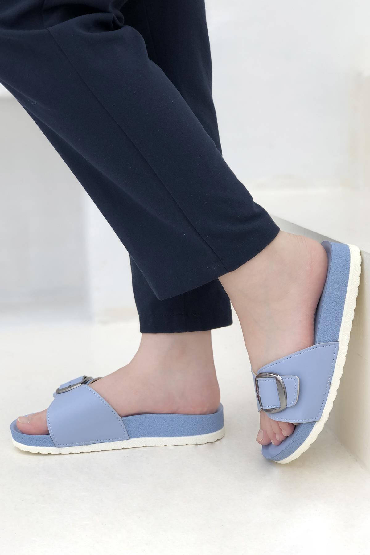 Kadın Terlik Mavi PİEN 22701 Pienn | Mybella Shoes