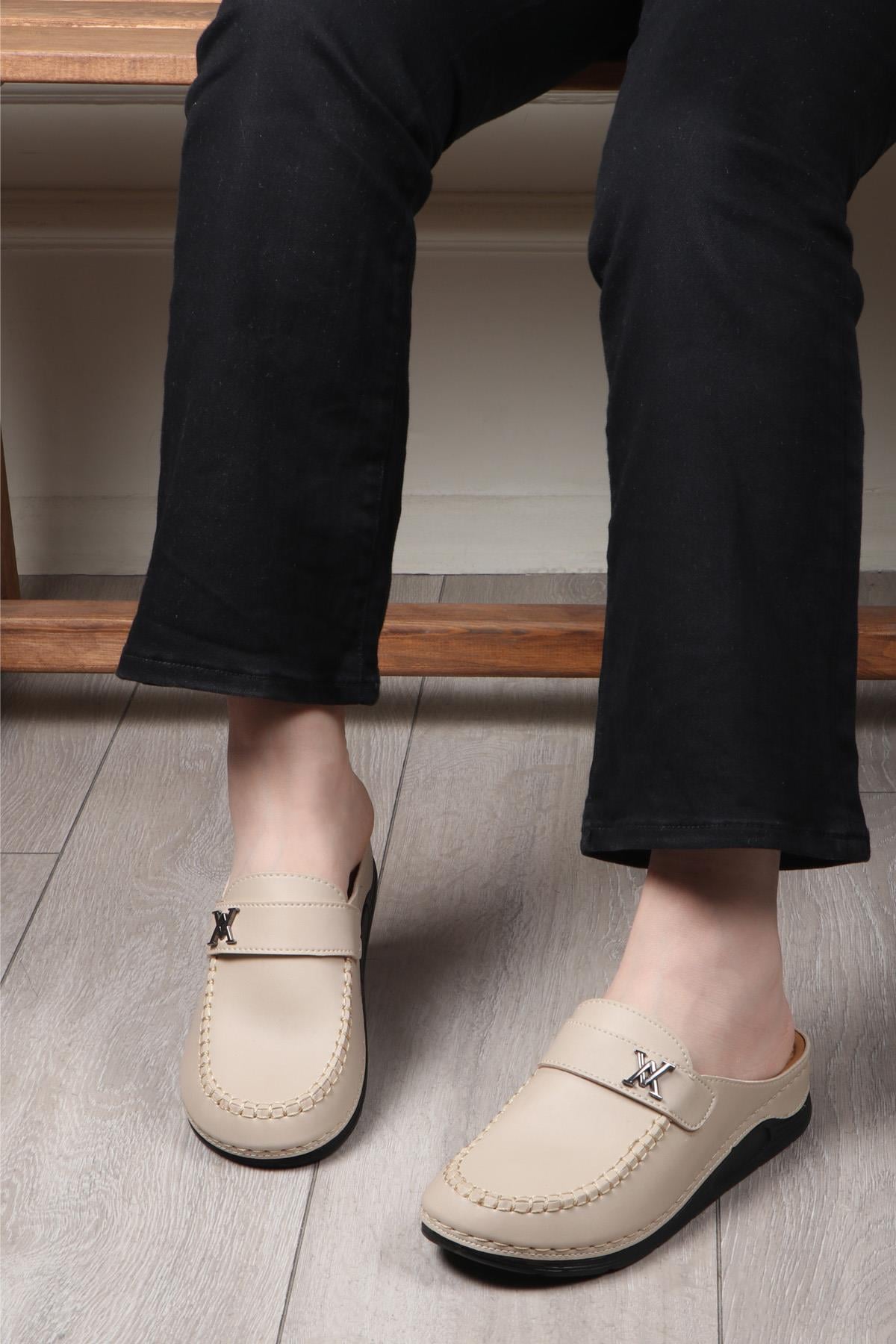 SERRA 1505 Kadın Anatomic Terlik Krem
