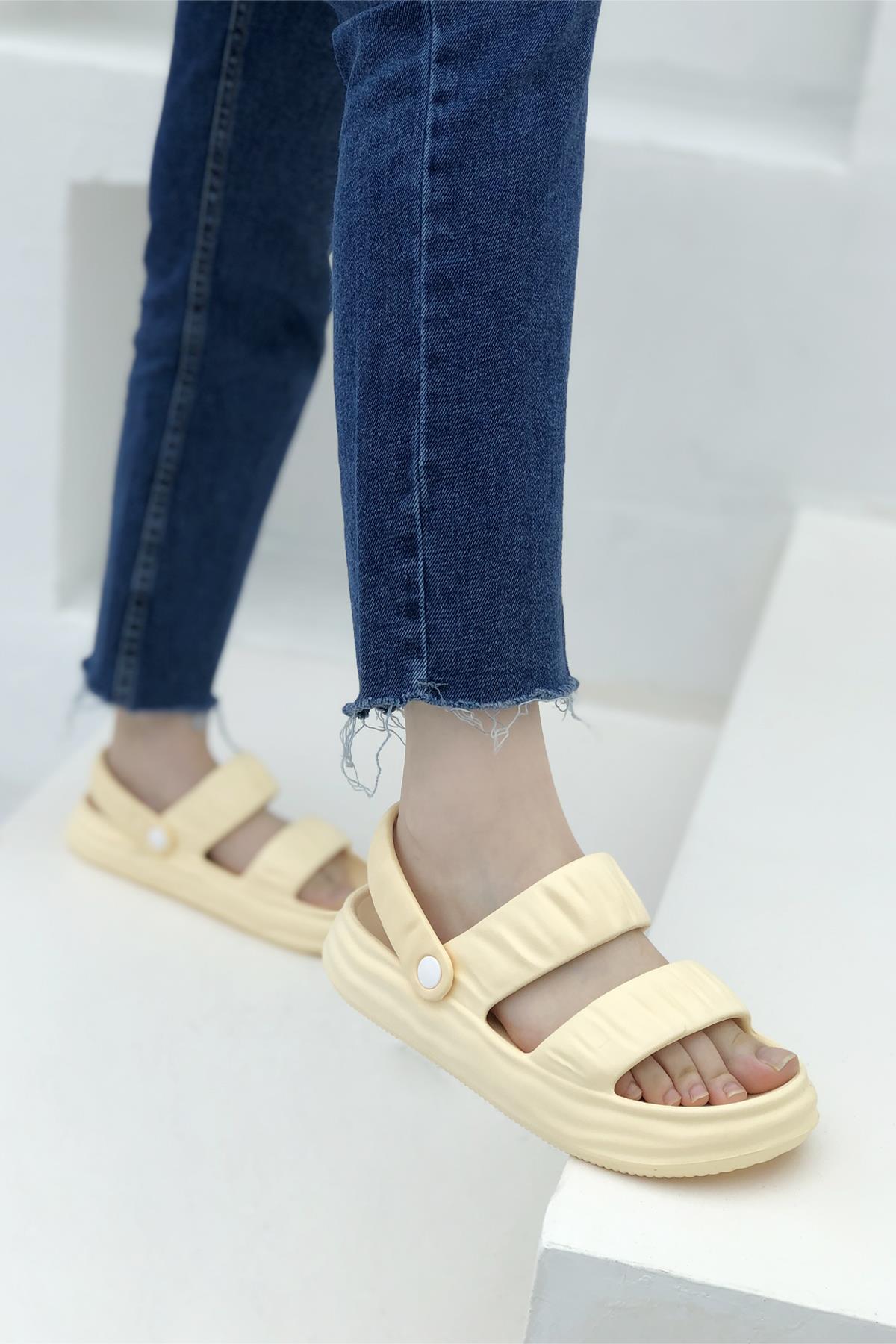 SONİMİX 0118 Kadın Eva Sandalet Soft Sarı