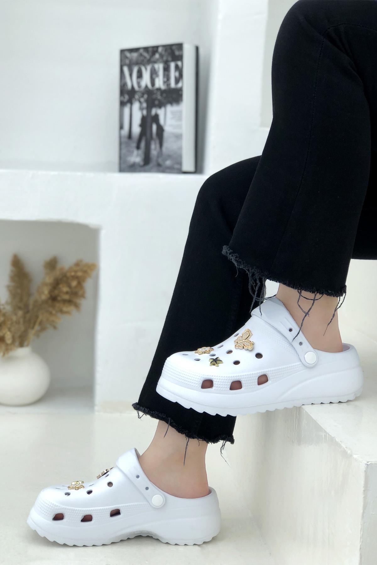 SONİMİX 0129 Kadın Eva Sandalet Beyaz