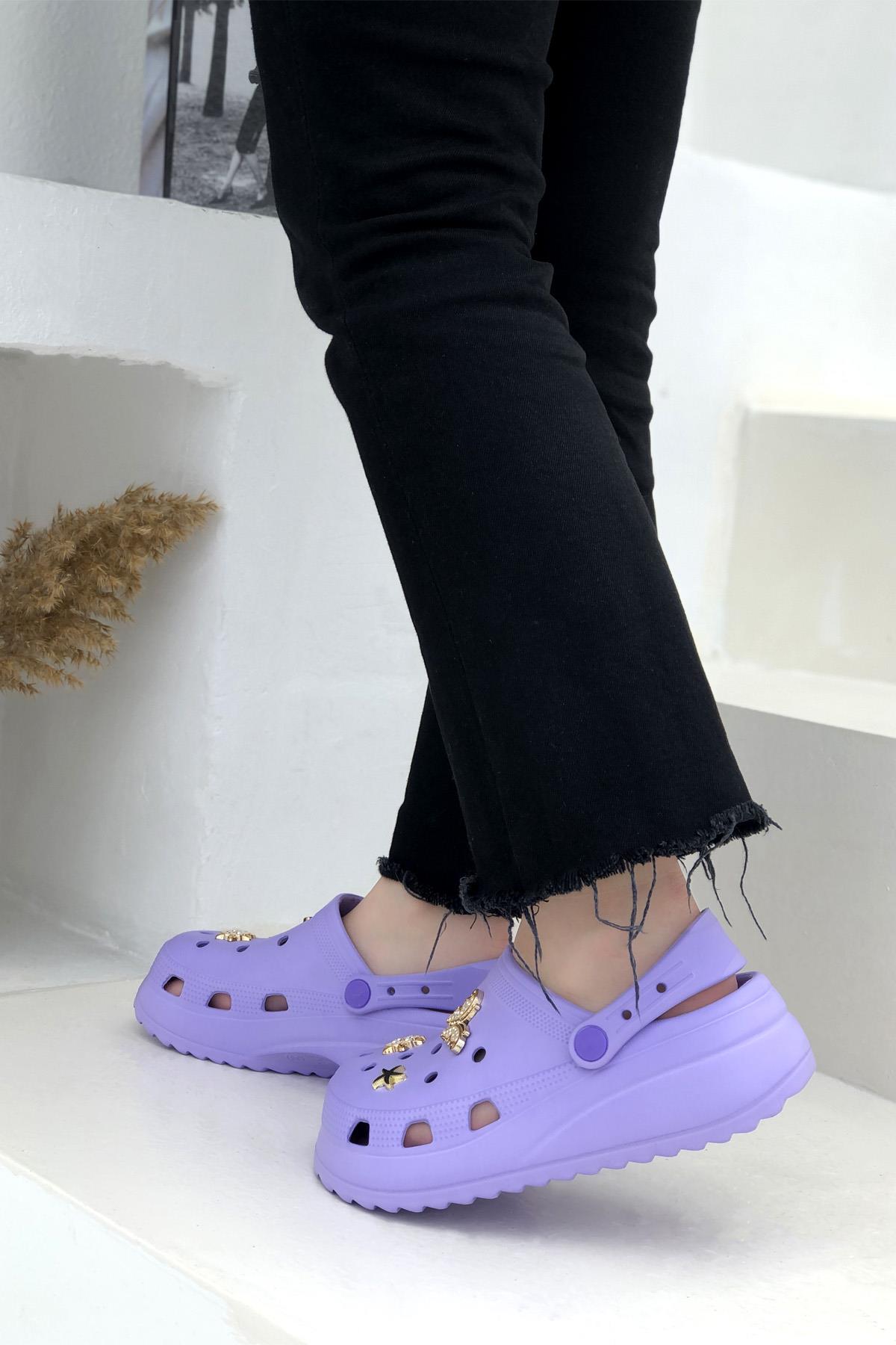SONİMİX 0129 Kadın Eva Sandalet Lila