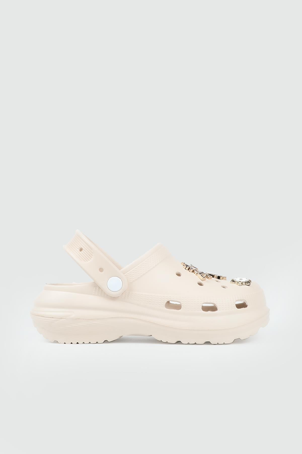 TWİNGO 25Y 210 Taşlı Unisex Terlik Ekru