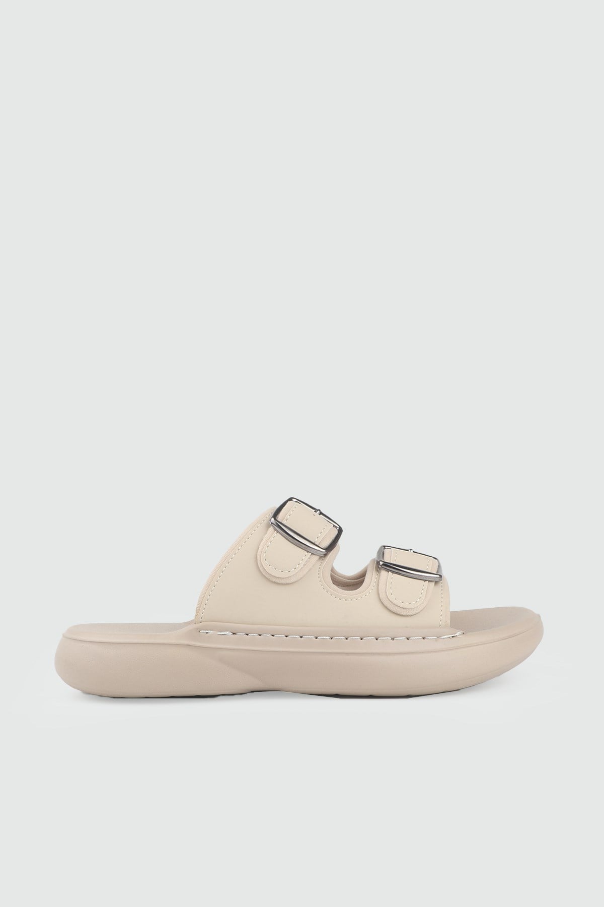 TWİNGO 26Y 3202 Unisex Çift Tokalı Terlik Kum Taba
