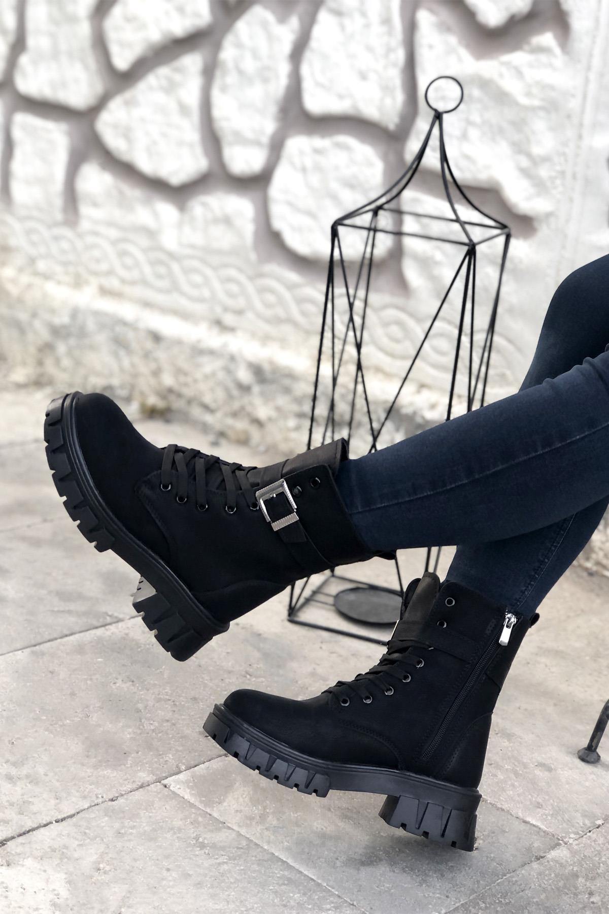 TWİNGO 7640 Kadın Bot Siyah Nova