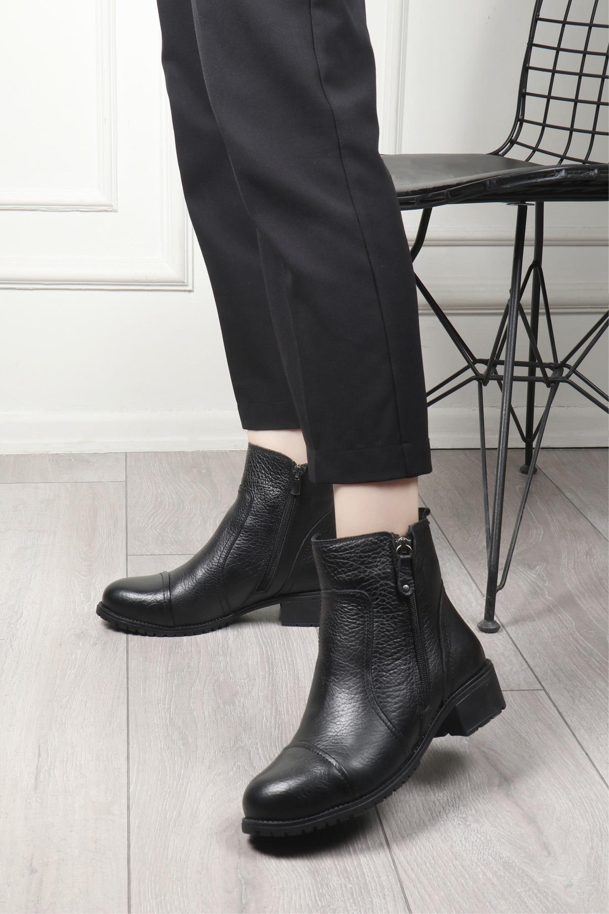 VOYAGER 7550 Kadın Deri Bot Siyah Arizona