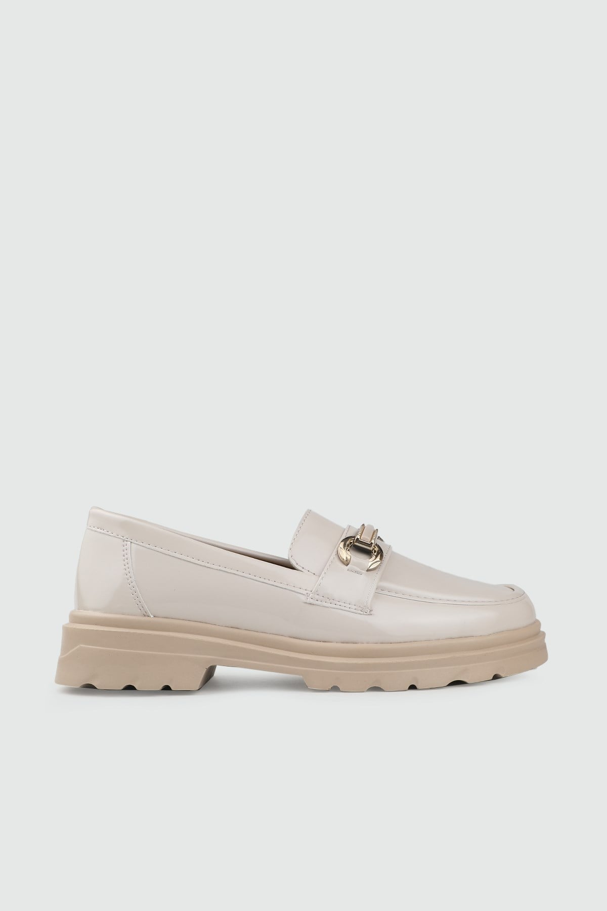 Wanetti 26-710 Poli Loafer Kadın Babet Krem Rugan
