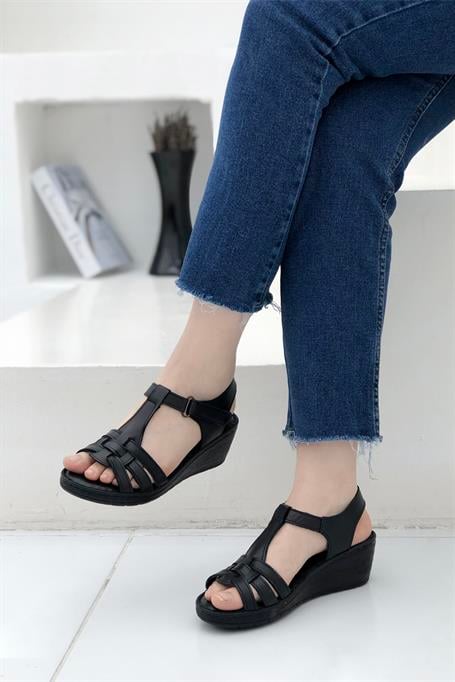 My Bella 23-D112 Kadın Deri Sandalet Siyah