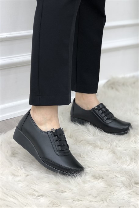 Mevsimlik Ortopedik Confort Termo Kadın Ayakkabı Siyah 310-1 Wanetti |  Mybella Shoes