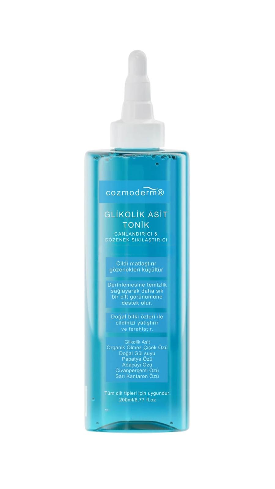 Cozmoderm Glikolik Asit Canlandırıcı ve Gözenek Sıkılaştırıcı Tonik 200 ml