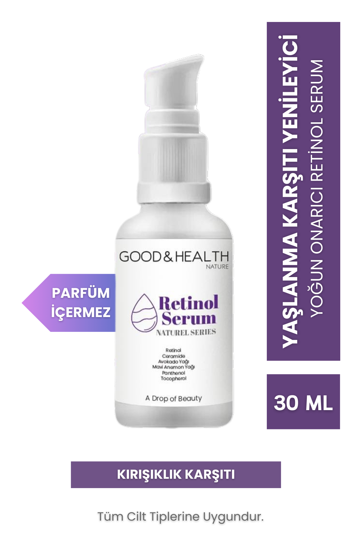 Good&Health Yaşlanma ve Kırışıklık Karşıtı Onarıcı Retinol Serum 30 ml