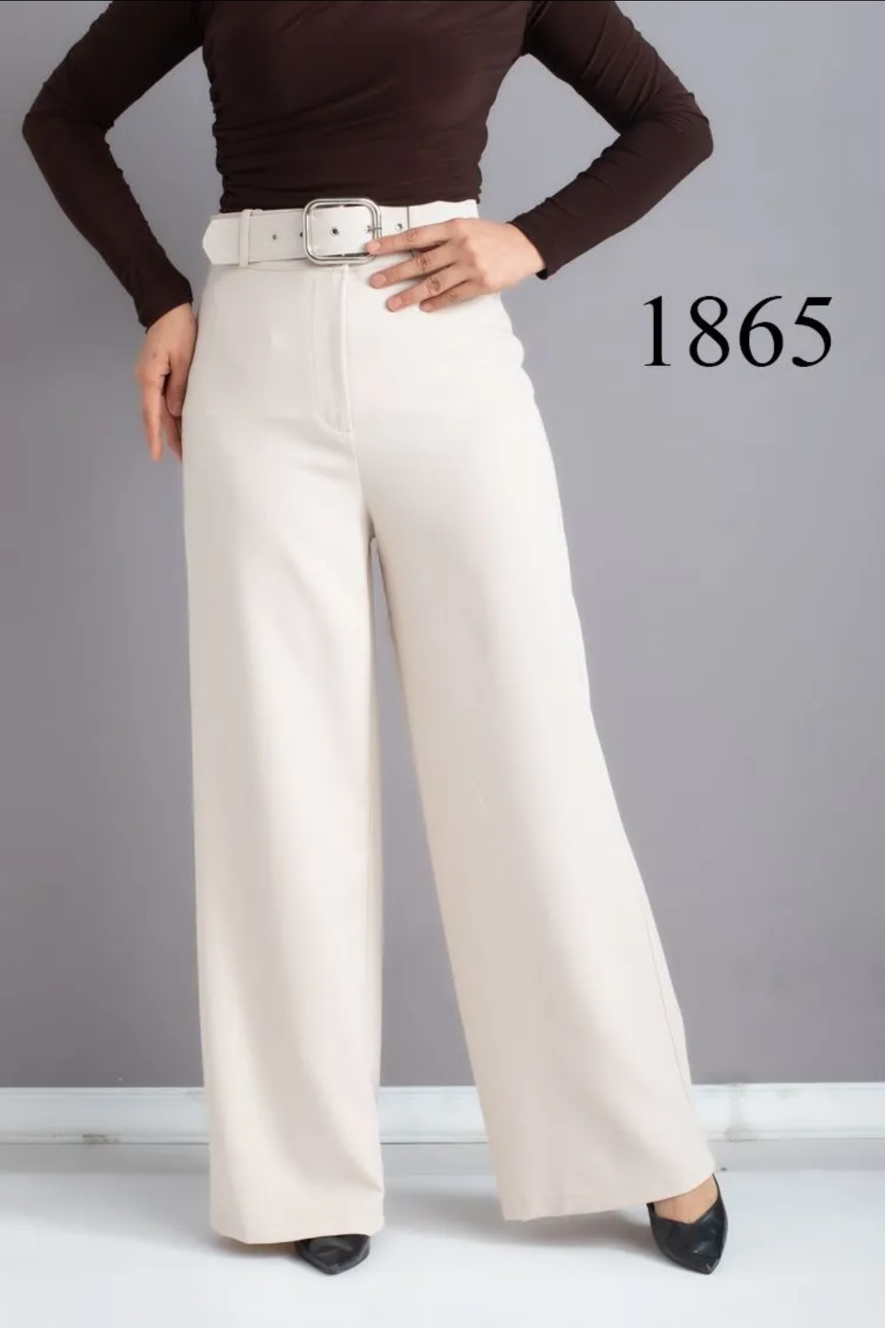 Tesettür 1868 Kemerli Bol Paça Pantolon