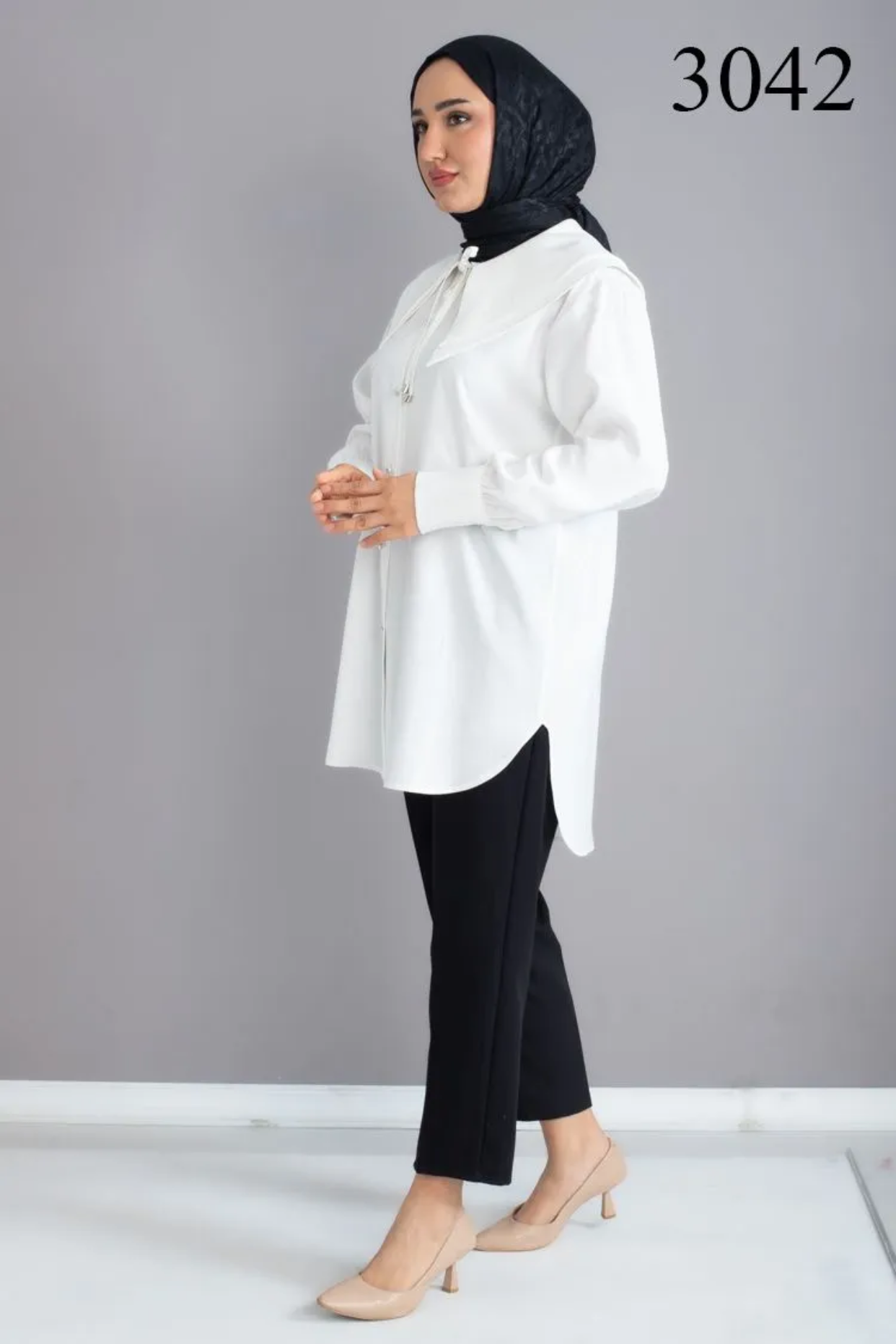 Tesettür 3042 Bebe Yaka Tunik