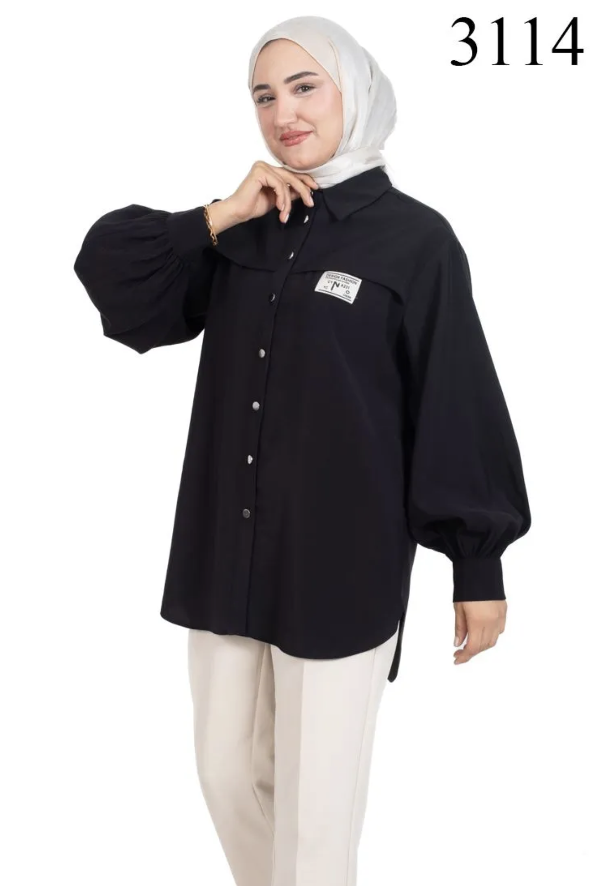 Tesettür 3114 Arma Detaylı Tunik