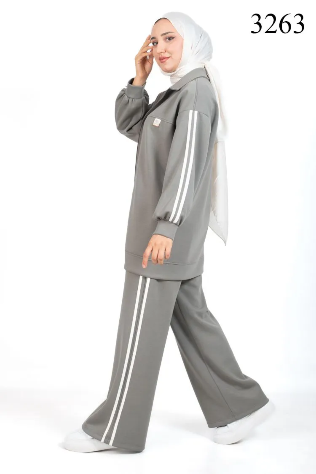 Tesettür 3263 Fermuarlı Spor Oysho TAKIM