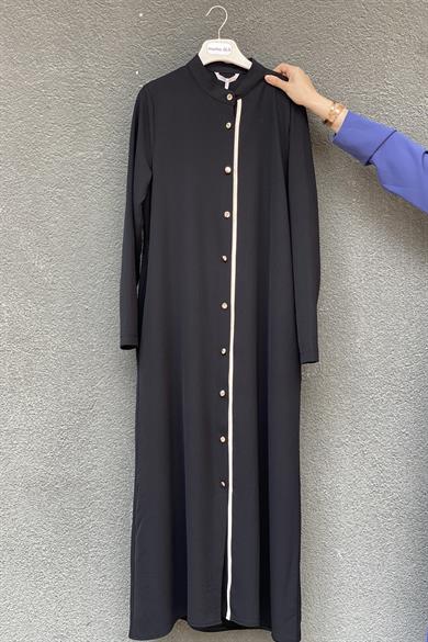 Tesettür 7599 Boydan Düğmeli Yazlık Kap