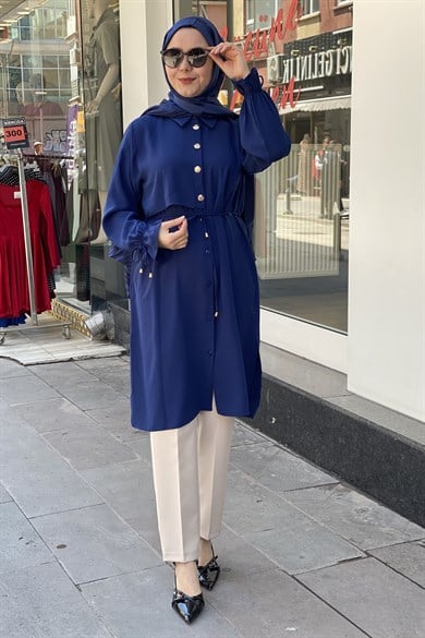 Tripen tesettür 3568 Yarım pelerinli tunik