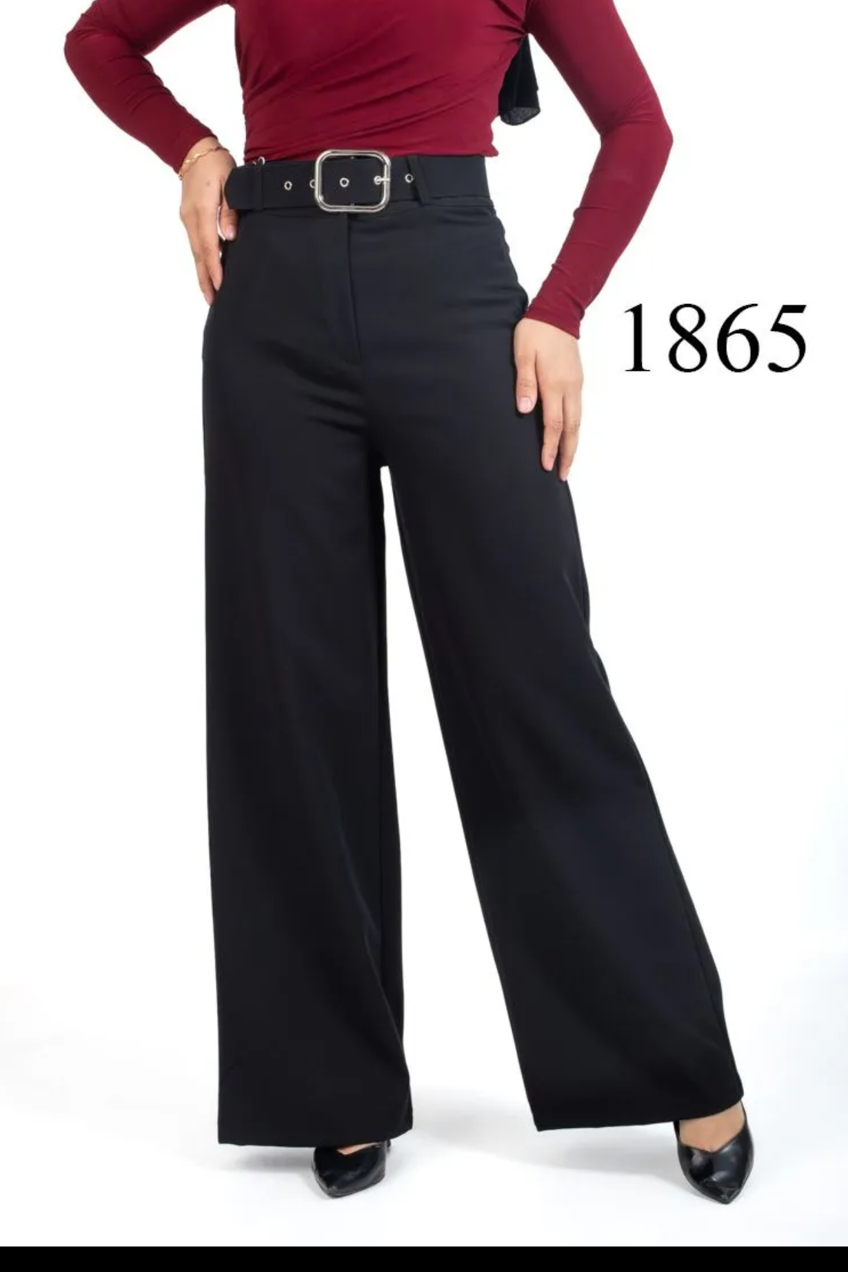 Tesettür 1868 Kemerli Bol Paça Pantolon