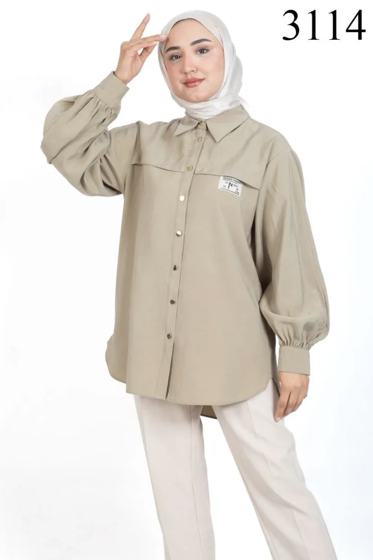 Tesettür 3114 Arma Detaylı Tunik