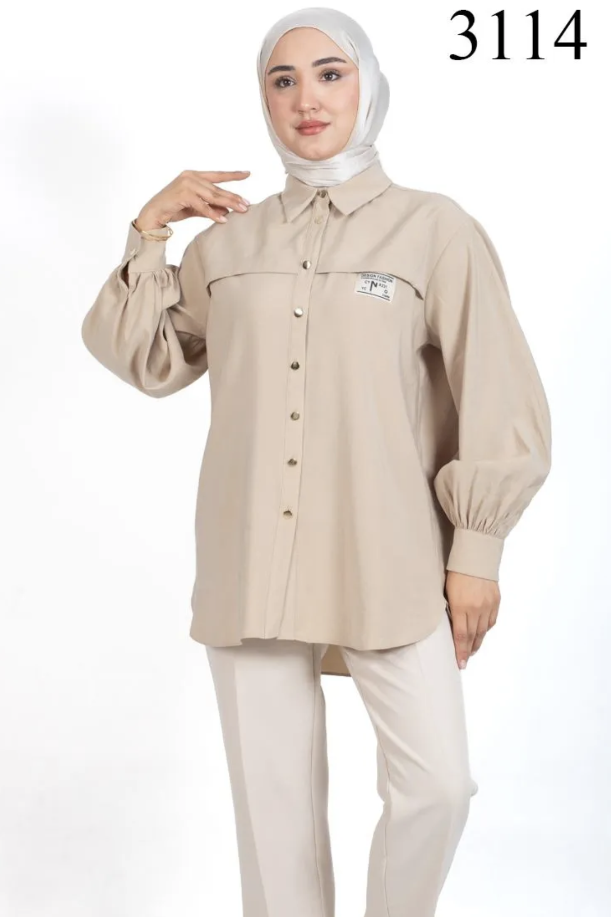 Tesettür 3114 Arma Detaylı Tunik
