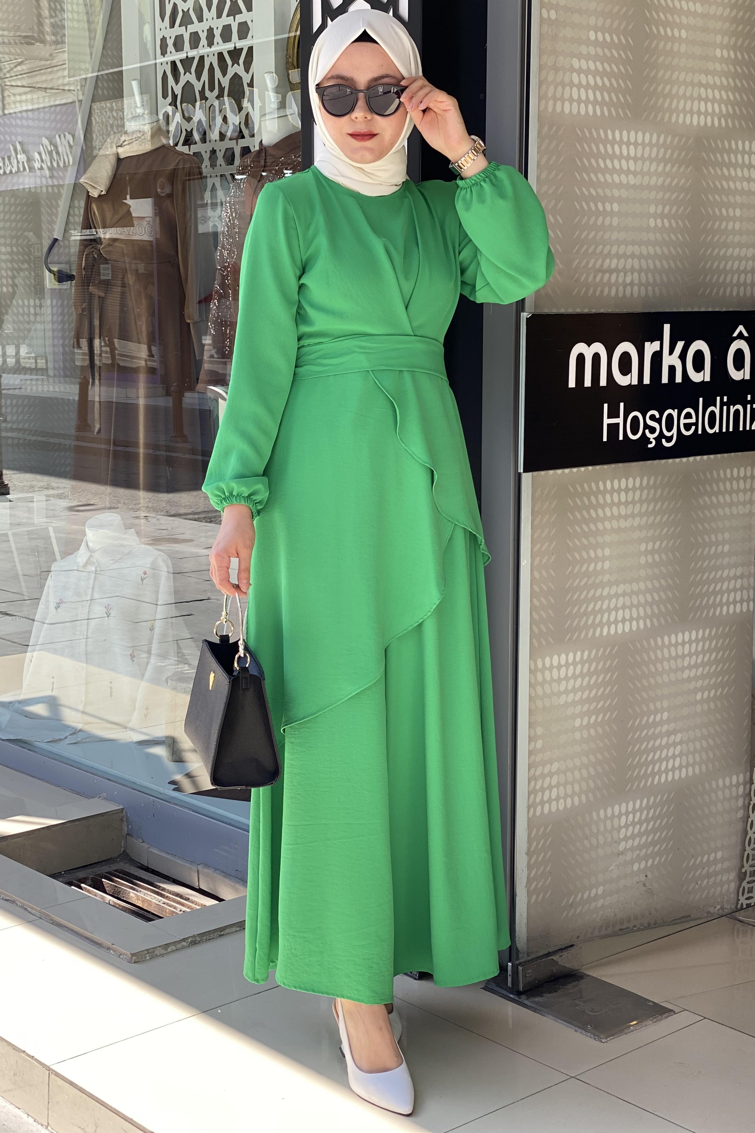 Tesettür 6003 Çapraz Pantolonlu Takım