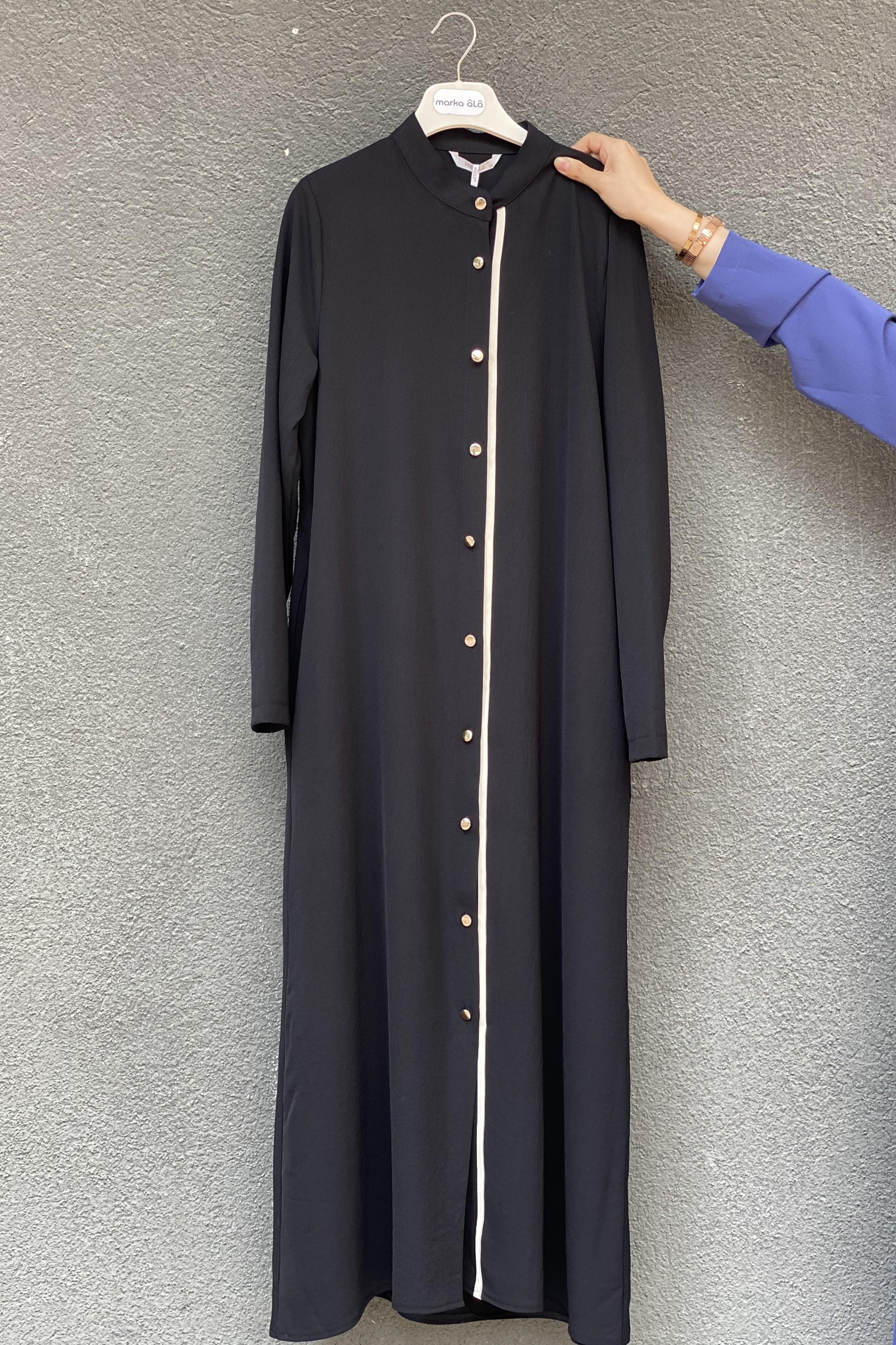 Tesettür 7599 Boydan Düğmeli Yazlık Kap