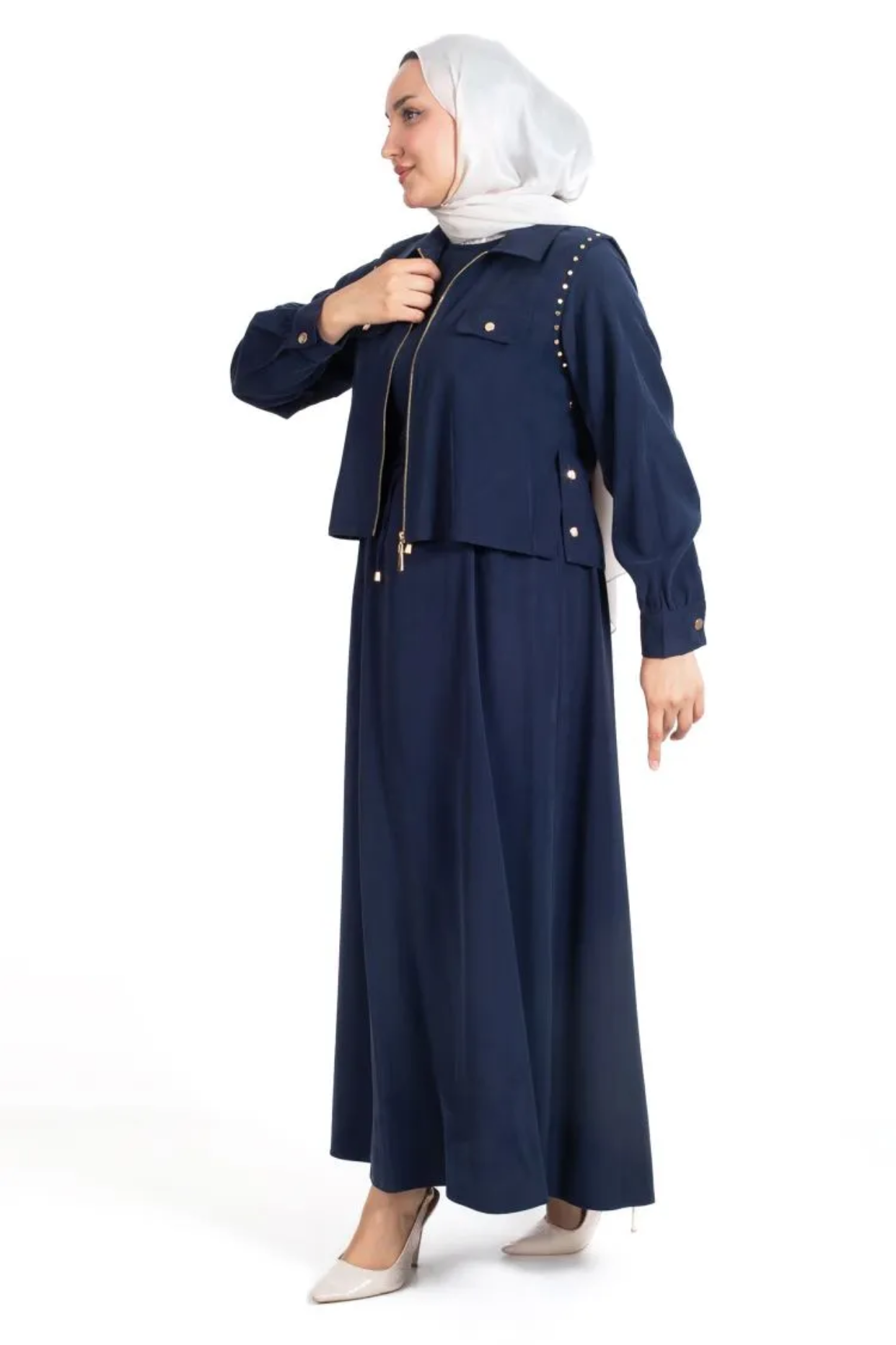 Tripen tesettür 3469 Yelekli jile takım
