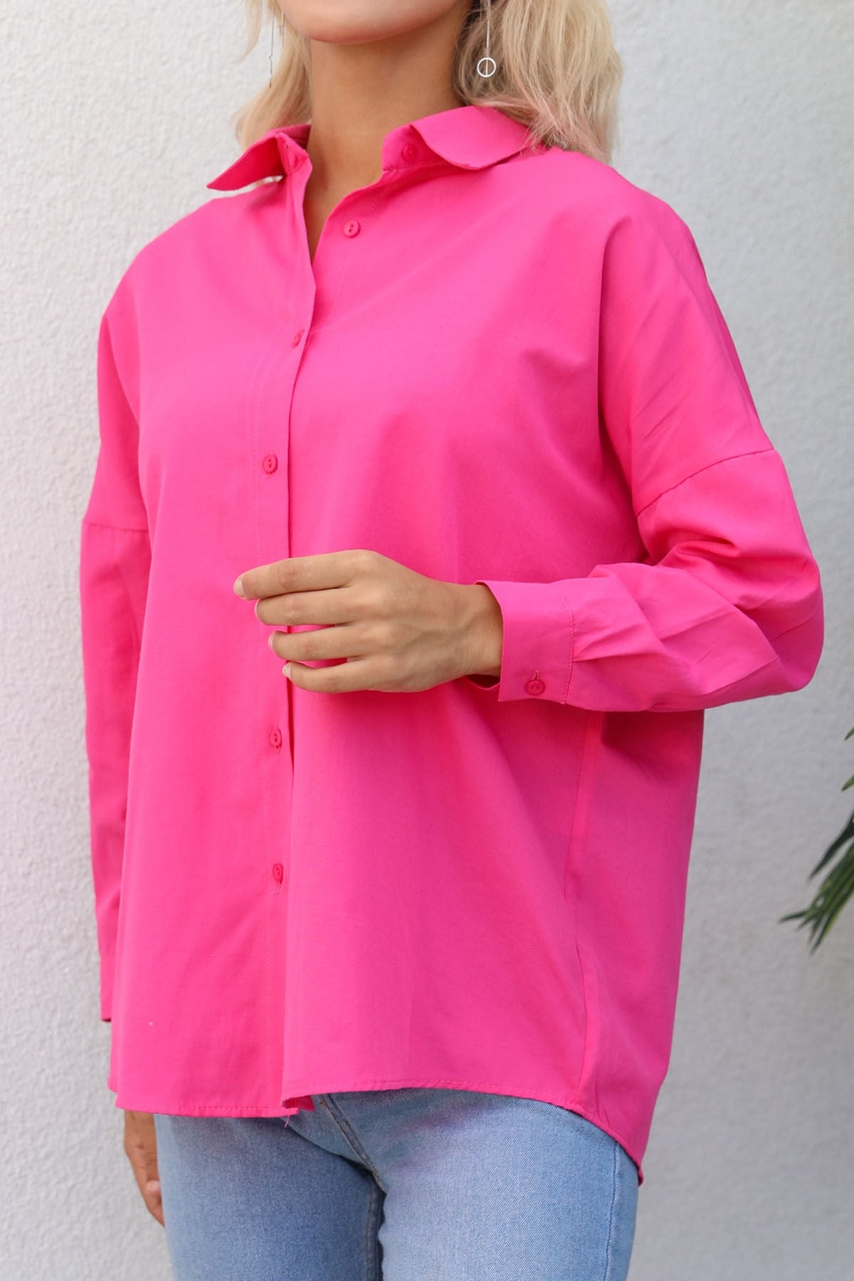 Basic Model Gömlek Fuşya