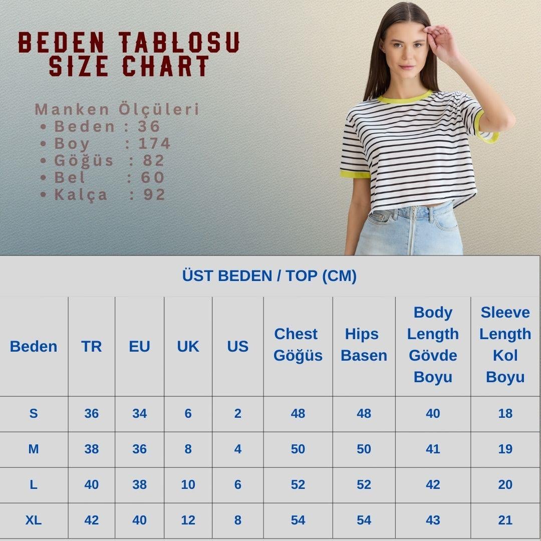 Çizgili Crop Tshirt Pembe