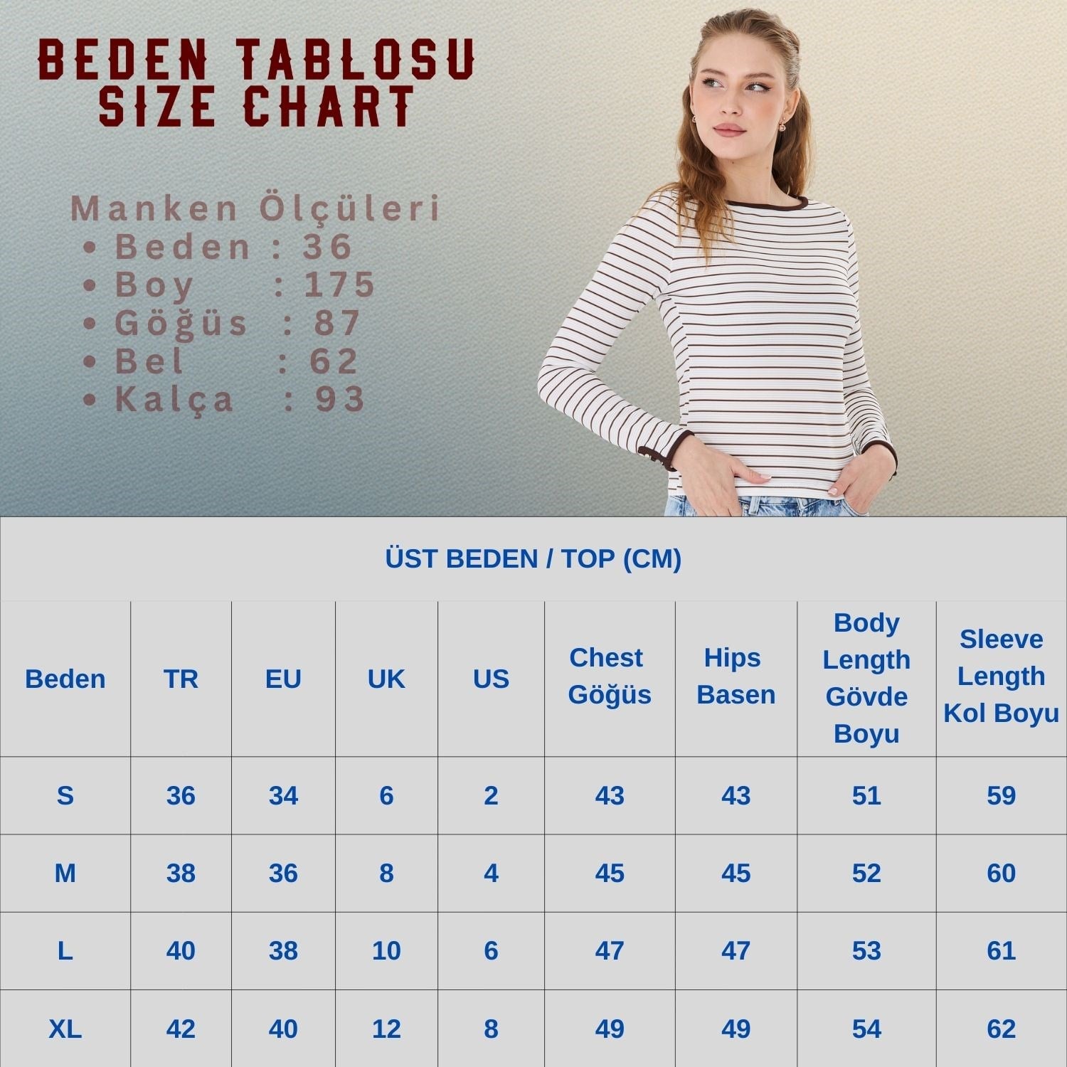 623 - Ottoman Çizgili Bluz Beyaz