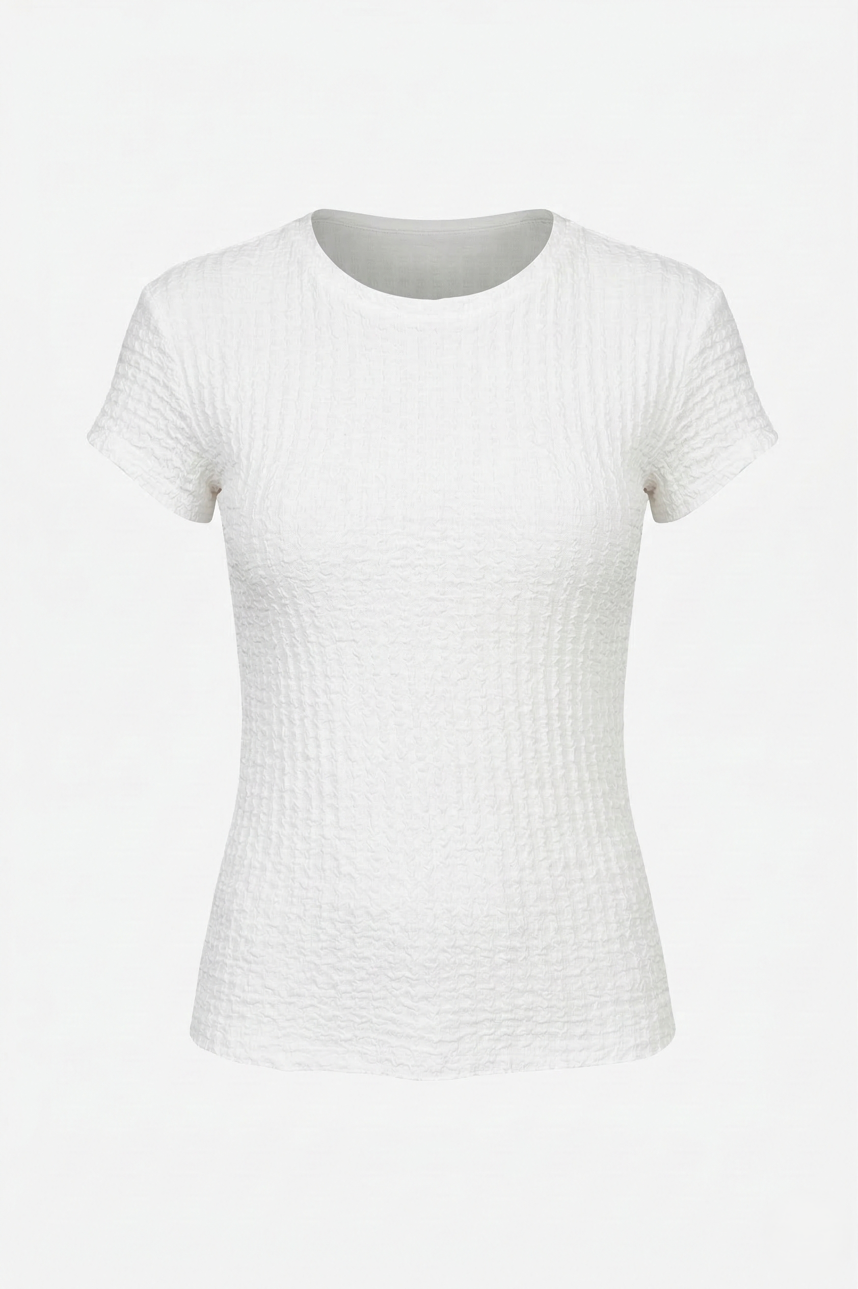 619- Karpıuz kollu bürümcük tshirt Ekru