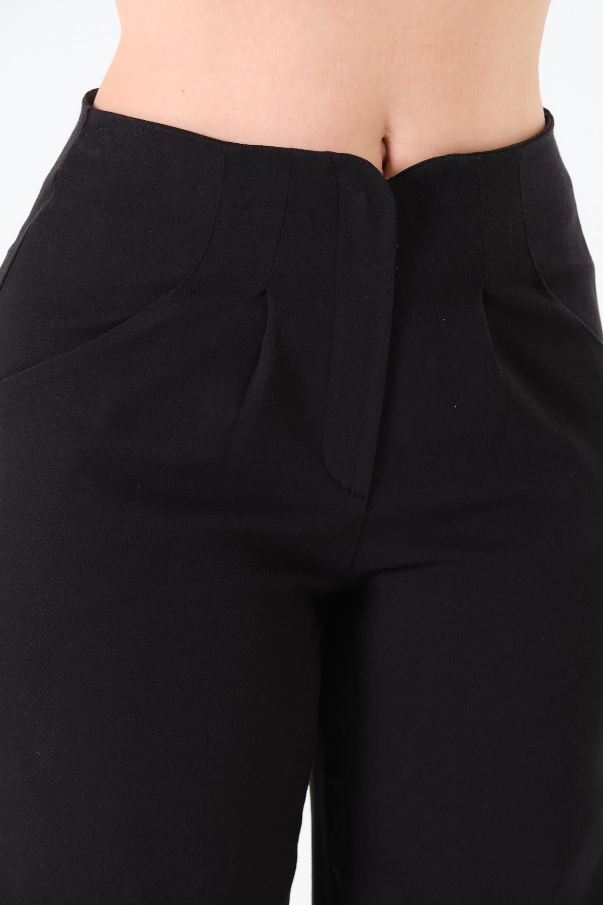 Kemersiz Gabardin Pantolon Siyah