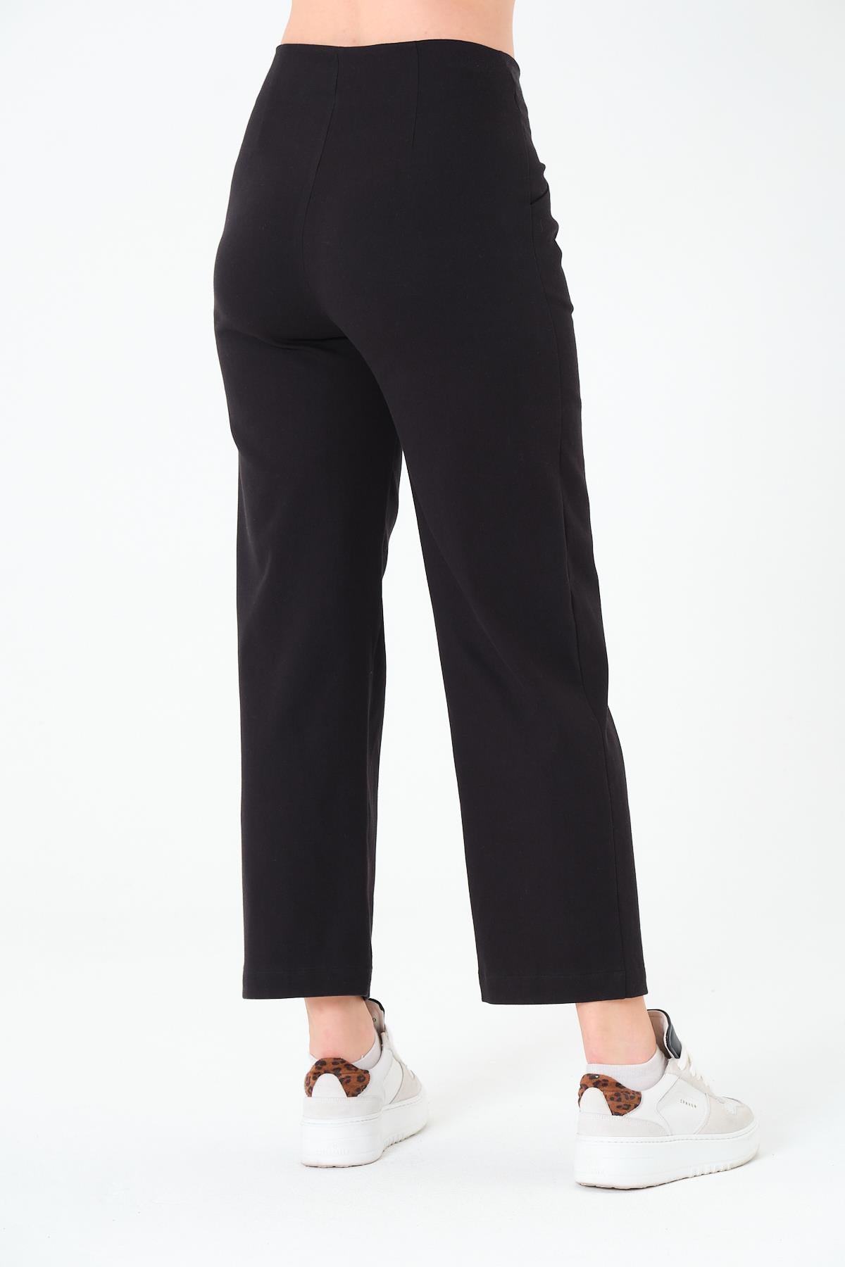 Kemersiz Gabardin Pantolon Siyah