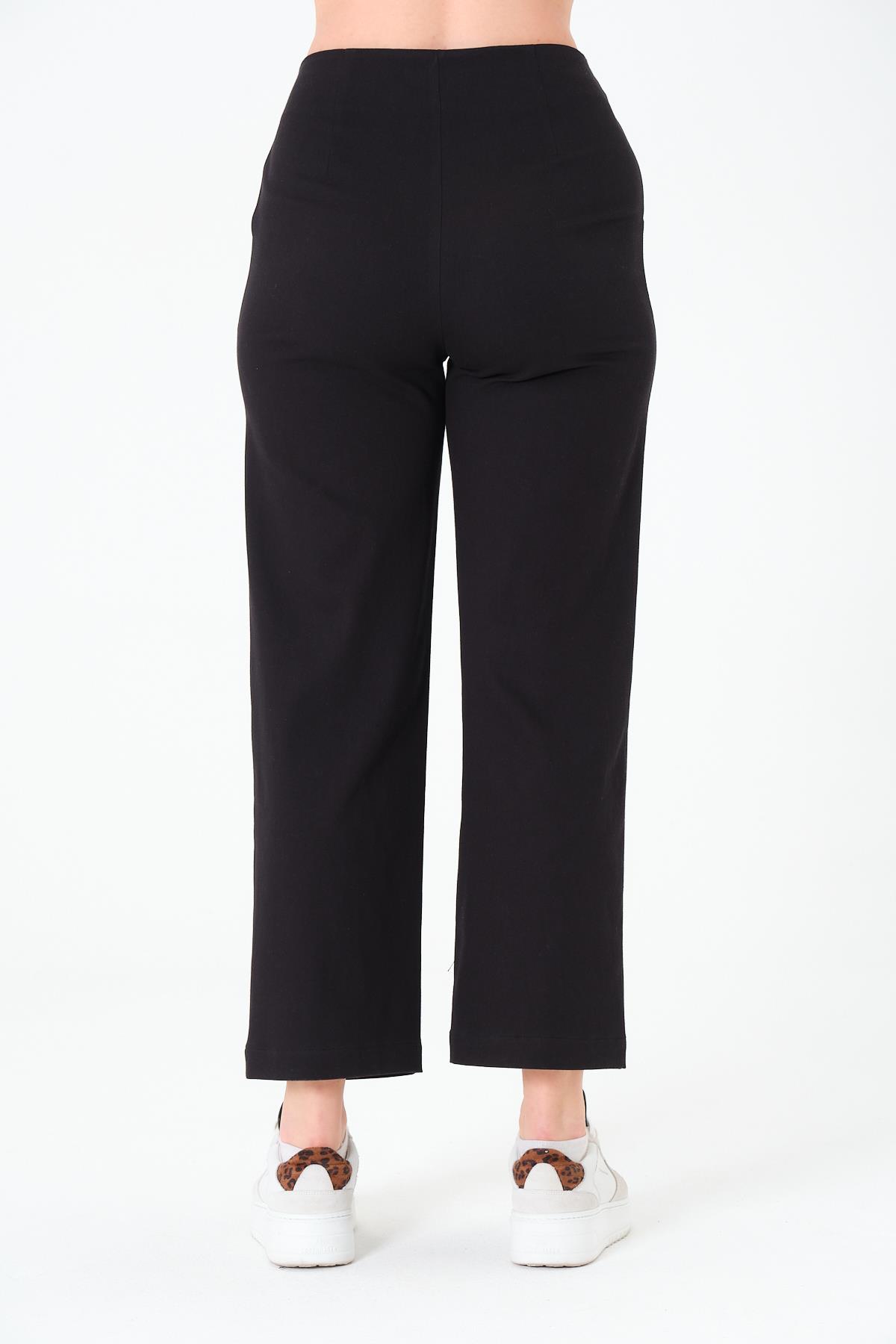Kemersiz Gabardin Pantolon Siyah