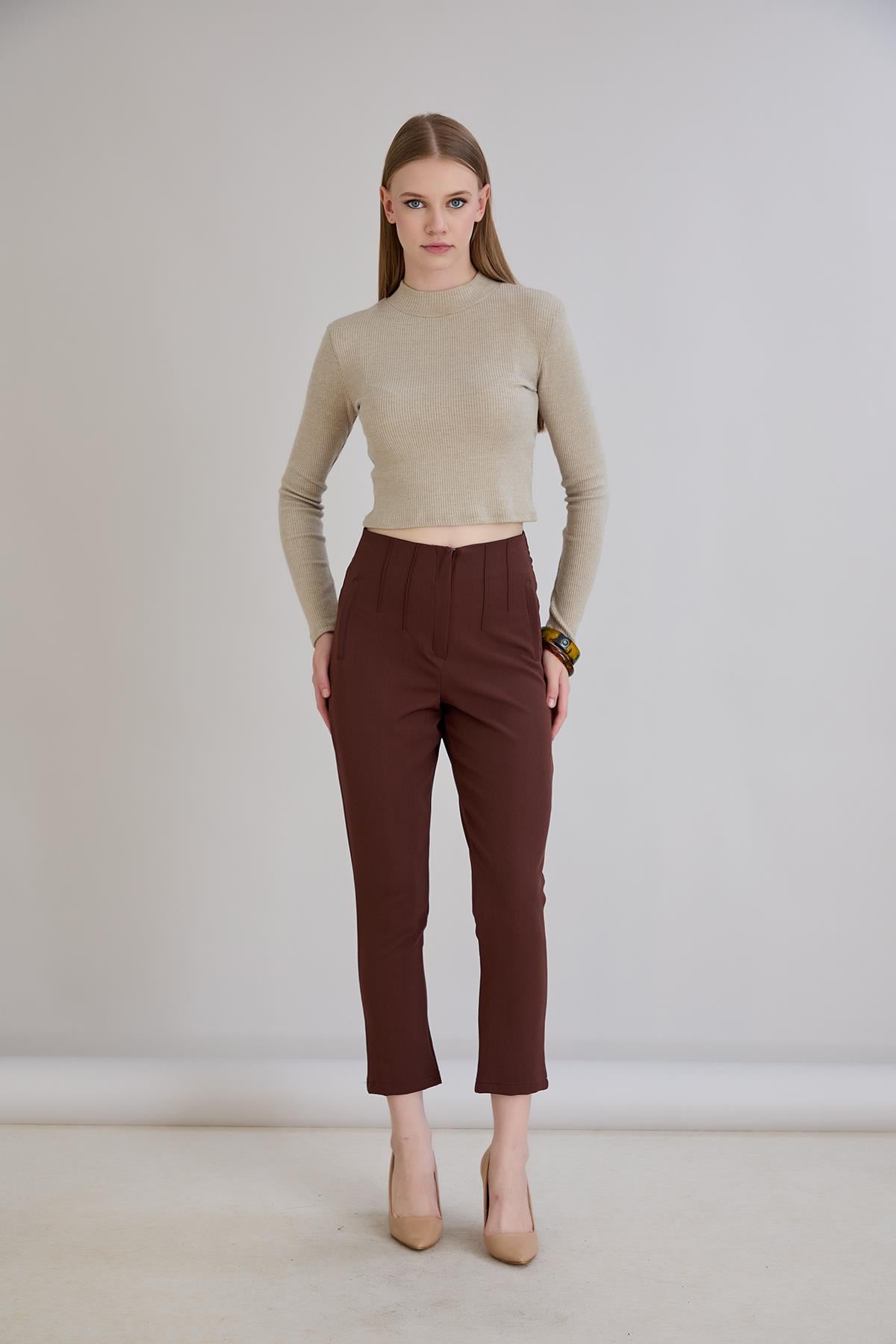 Nervürlü Pantolon Kahverengi