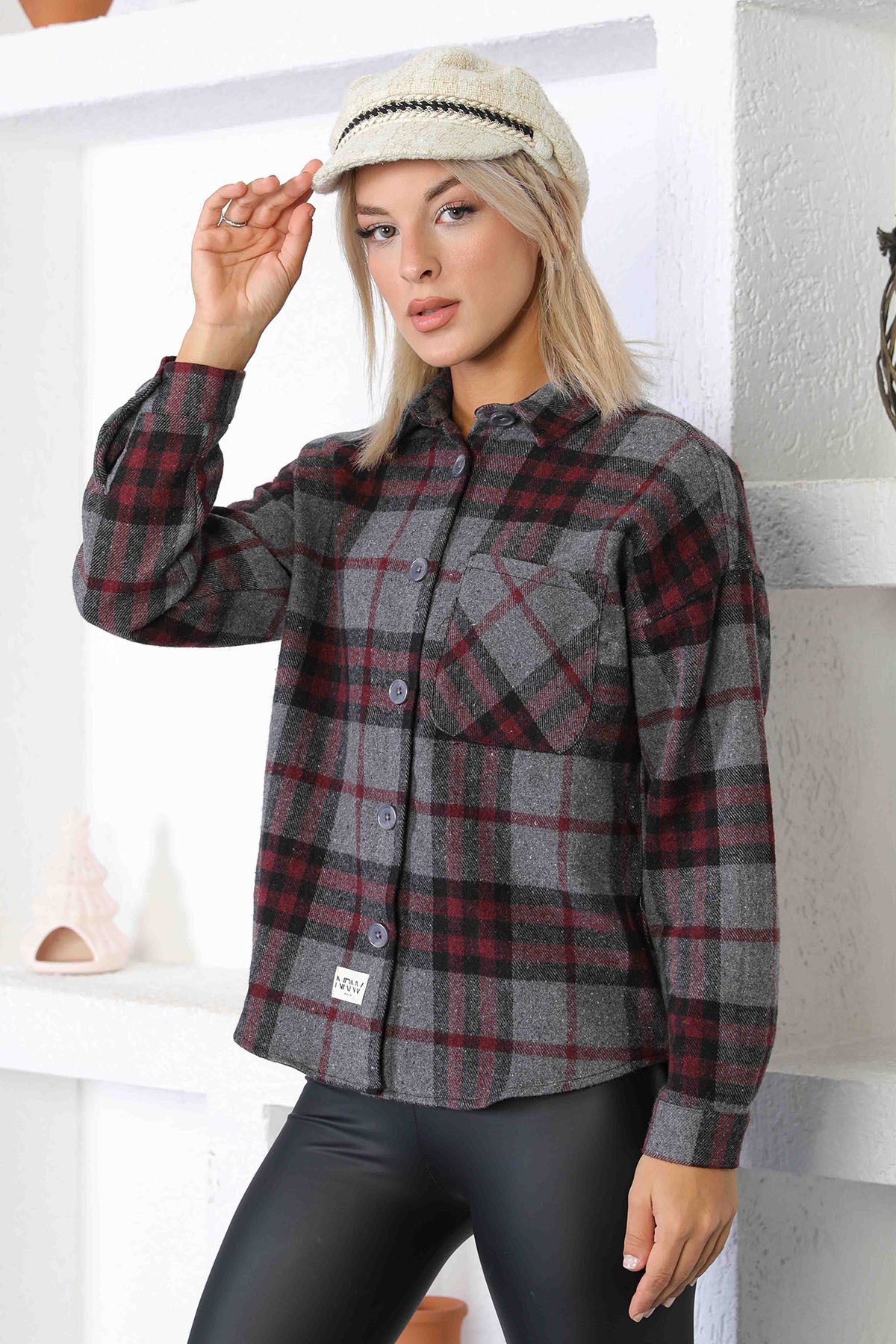 Oduncu Kumaş Basic Model Gömlek Füme