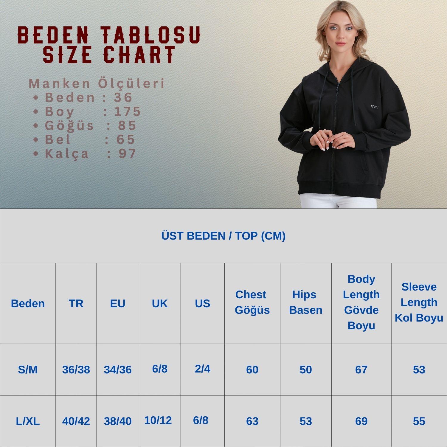 Oversize Model Fermuarlı sweat Siyah