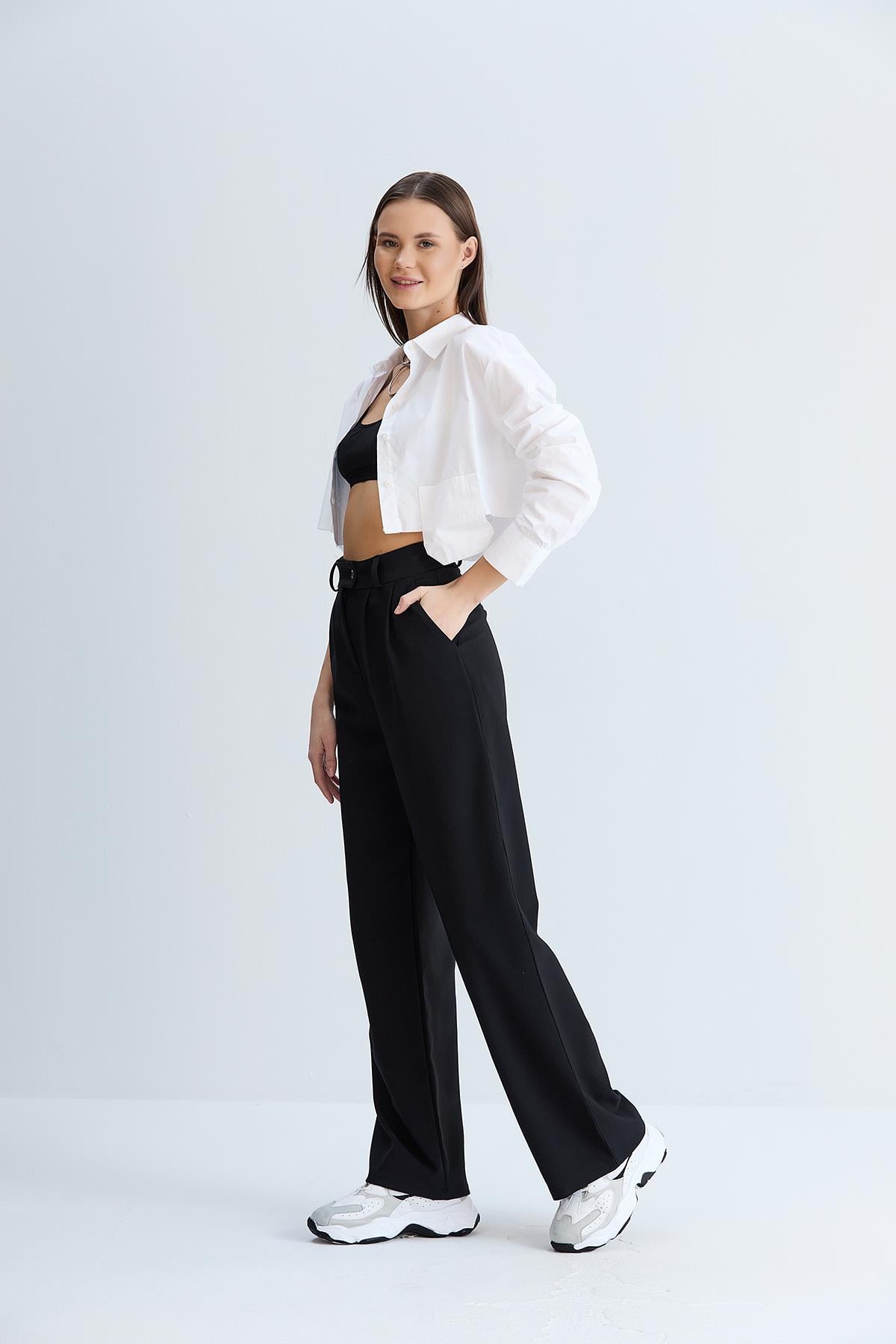 Rahat Kesim Klasik Model Kumaş Pantolon Siyah