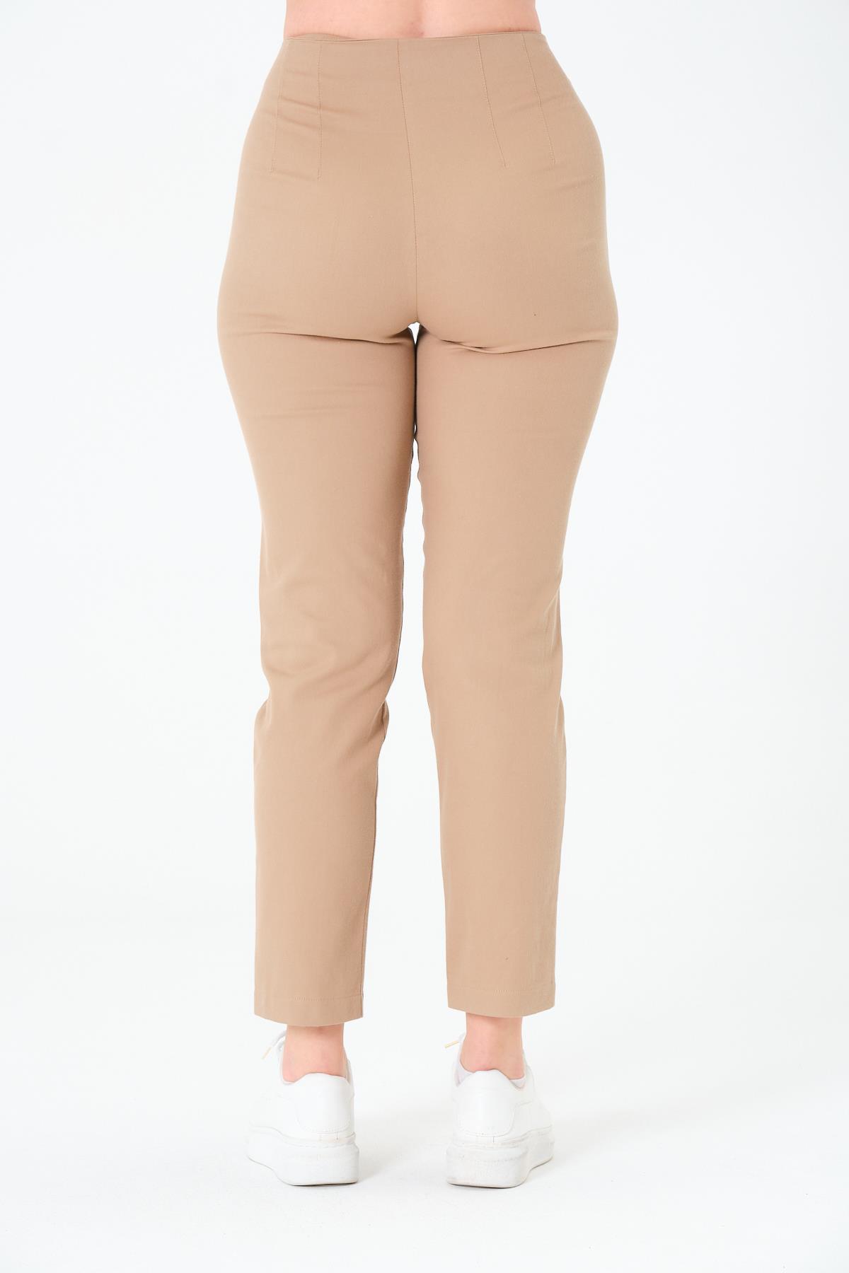 Tek Düğmeli Gabardin Pantalon Bej