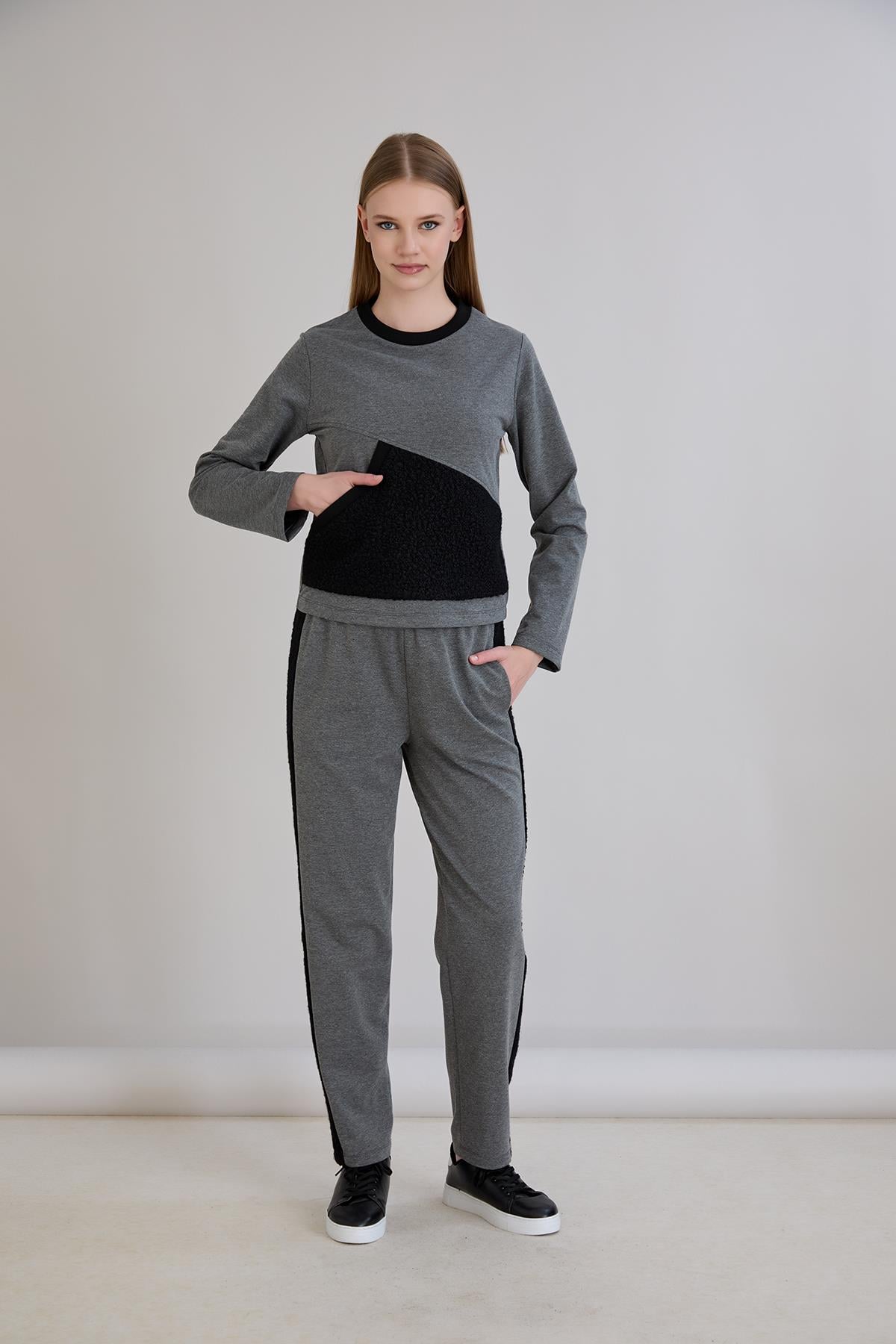 Triko Garnili Sweatshirt Antrasit