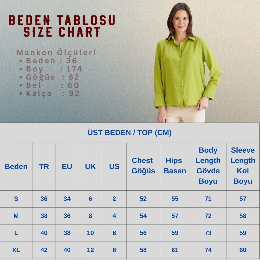 Uzun Manşetli Keten Gömlek Ekru