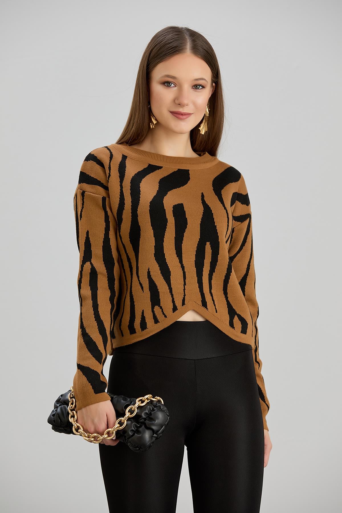  Sortie CollectionZebra Desenli Kazak Toprak