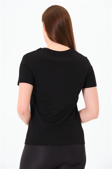V Yaka Premium Modal Kumaş Basic Tişört - Siyah