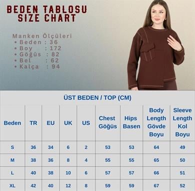 Asimetrik Cepli Üç İplik Sweat Ekru